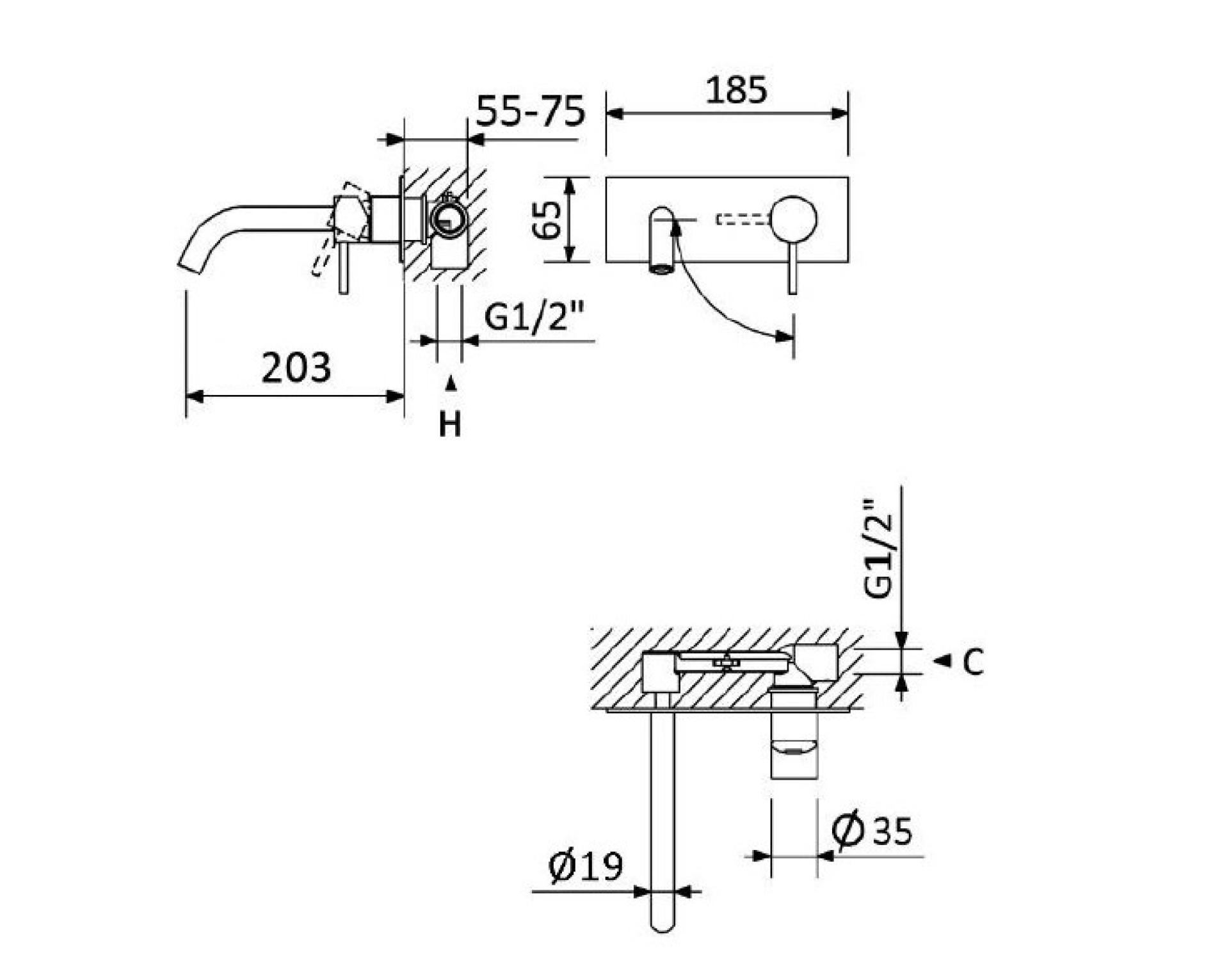 Смеситель для раковины Cezares Leaf LEAF-BLI1-20-L-01-W0 хром