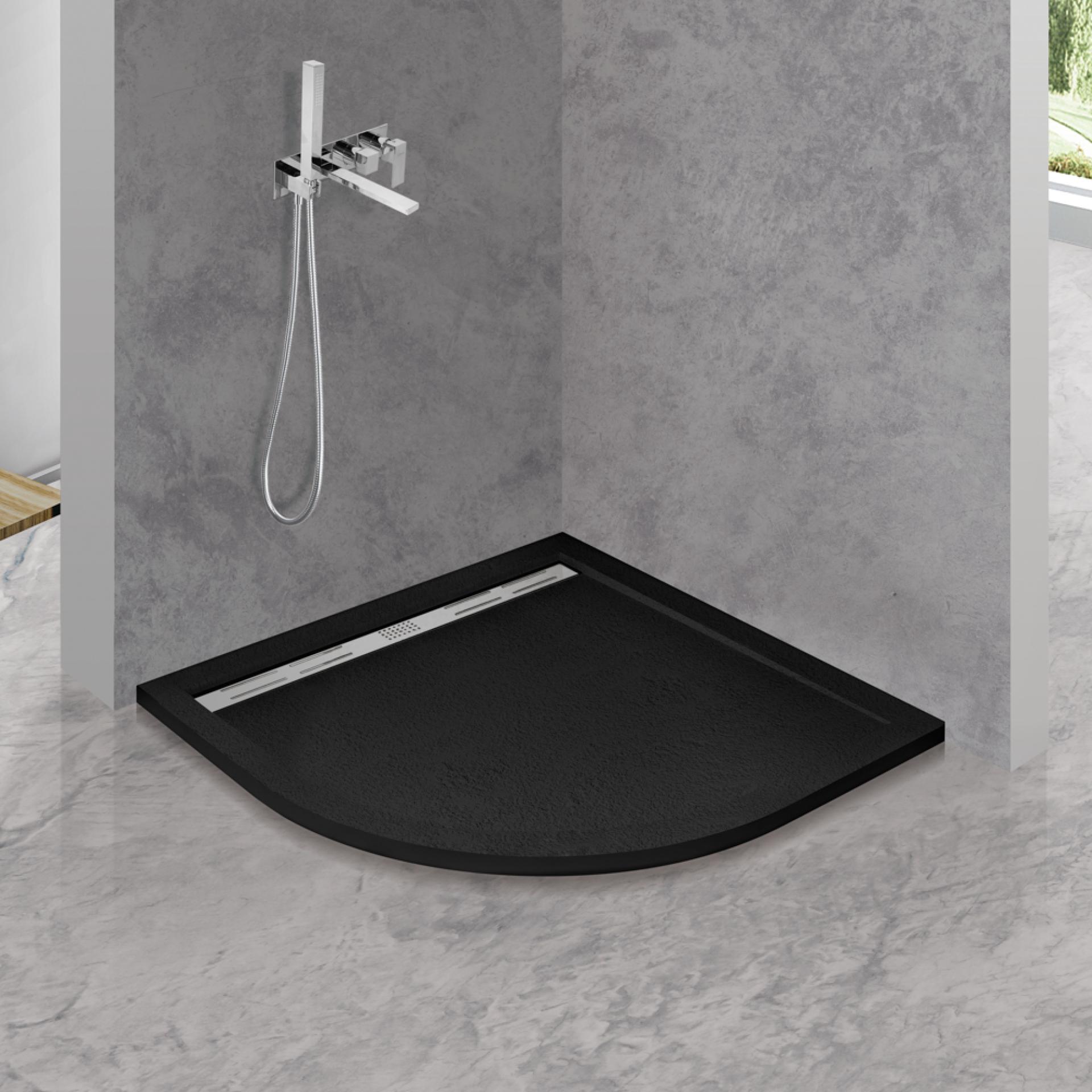 Душевой поддон Cezares 90х90 TRAY-AS-R-90-30-NERO черный матовый