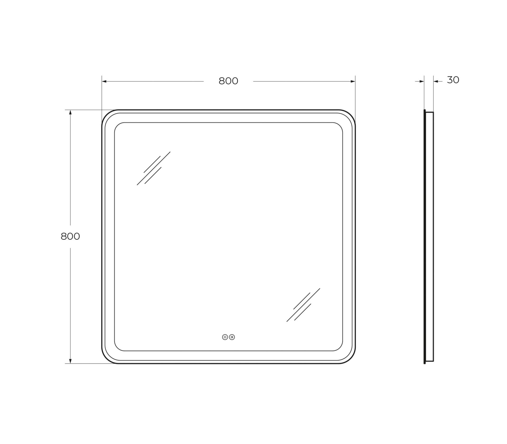 Зеркало Cezares 80х80 CZR-SPC-MC-800-800-RGB-TCH с подсветкой