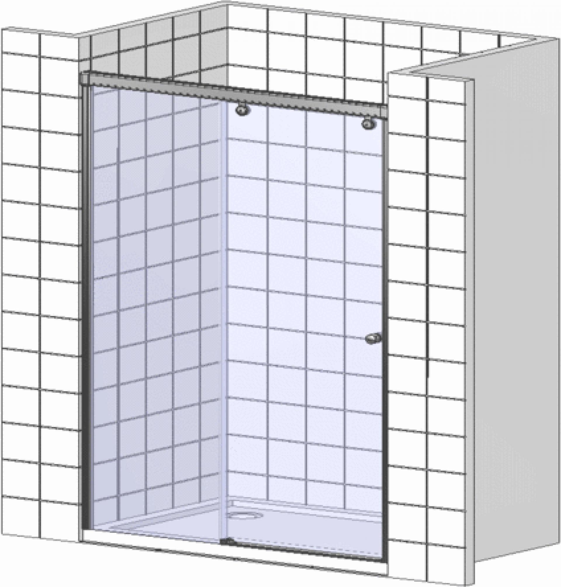 Душевая дверь в нишу Cezares PRATICO-BF-1-145-C-Cr стекло прозрачное