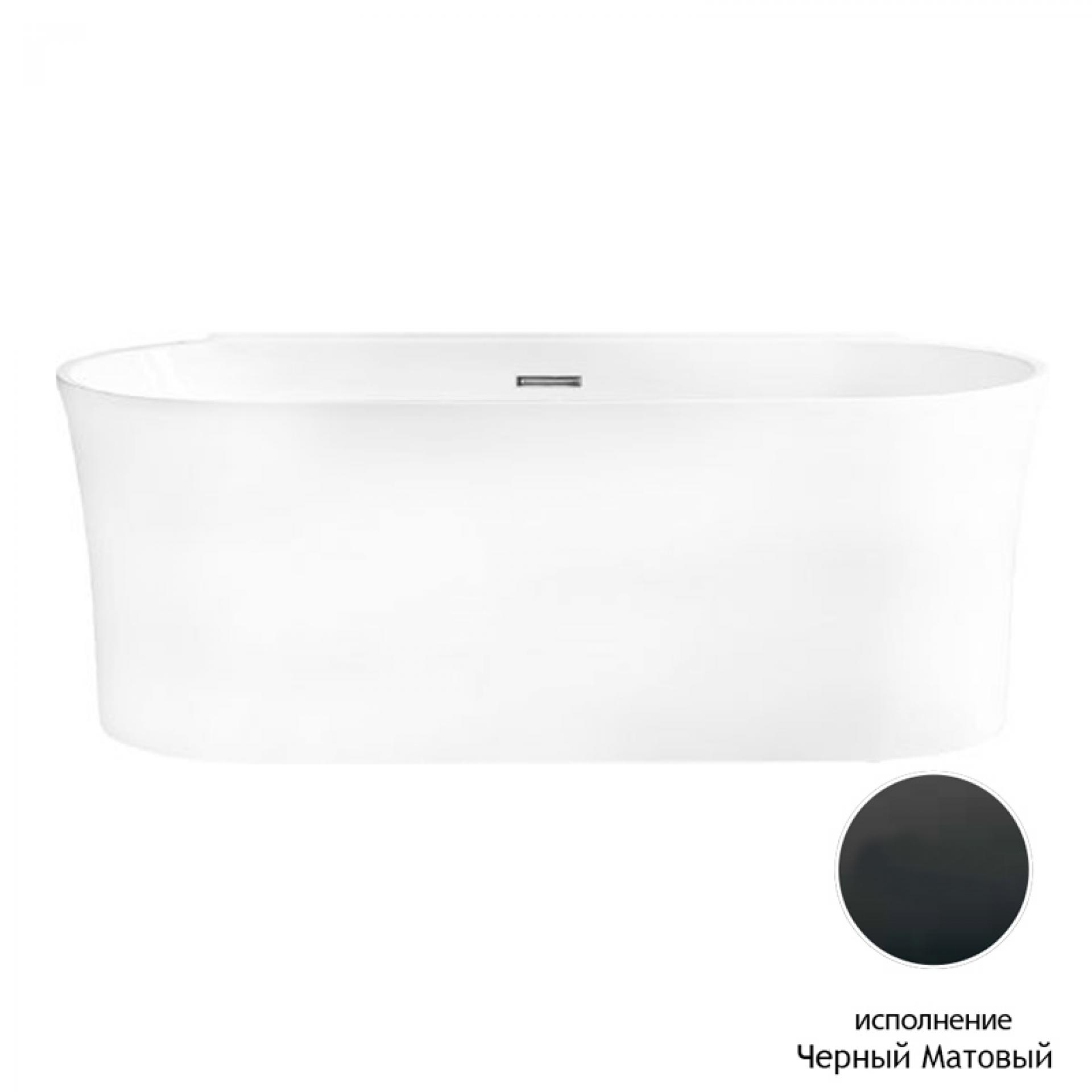Акриловая ванна 170х80 см BelBagno BB409-1700-800-W/NM, черный/белый