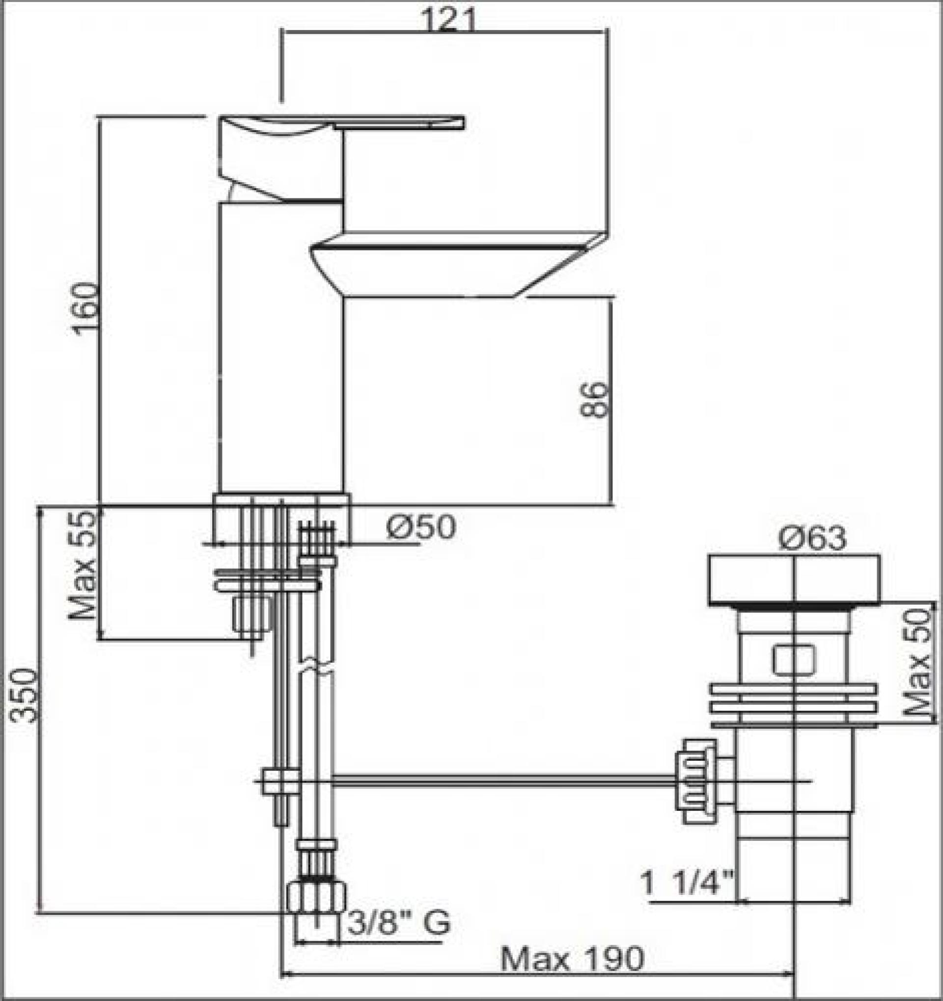 Смеситель для раковины Cezares GARDA-LSM1-01-Cr, хром