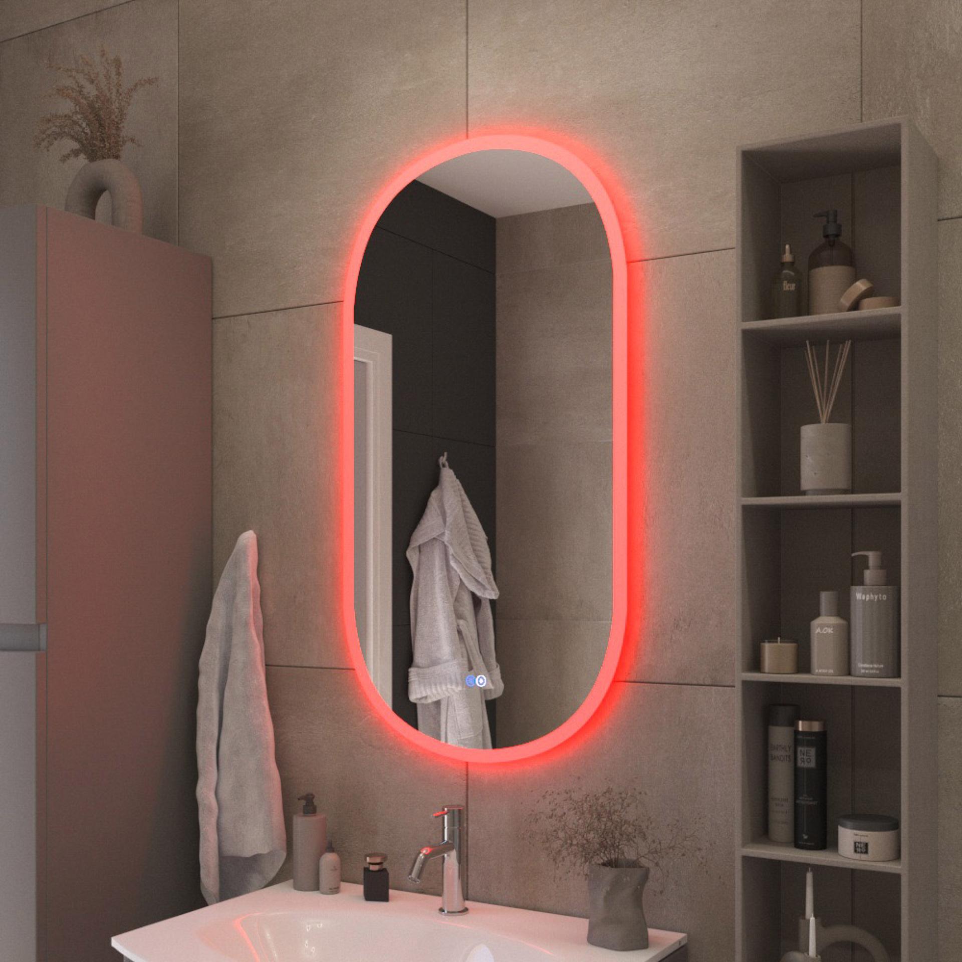 Зеркало Cezares 55х105 CZR-SPC-ELS-550-1050-RGB-TCH с подсветкой