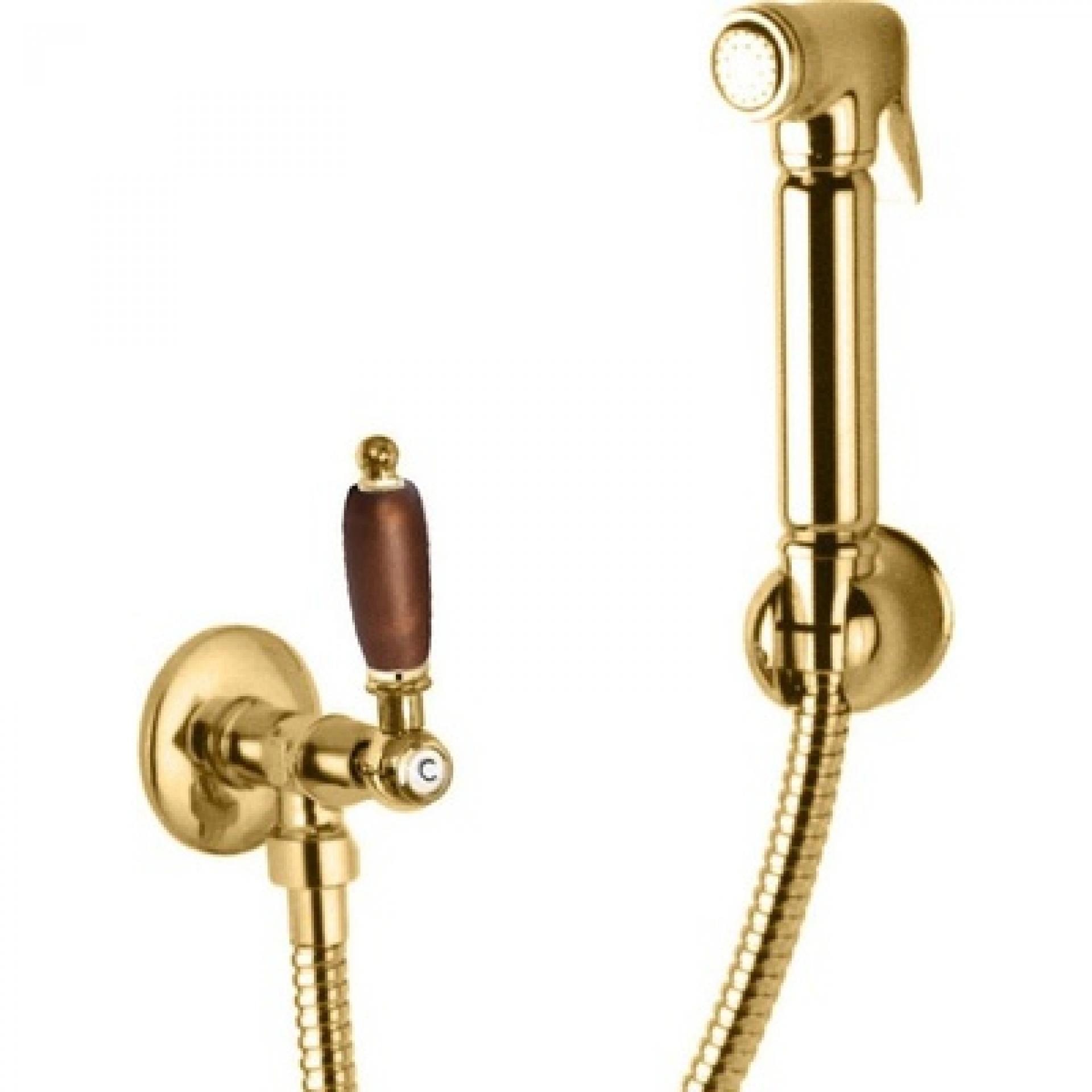 Гигиенический душ со смесителем Cezares FIRST-KS-03/24-Nc, золото