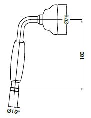 Ручной душ Cezares Czr CZR-U-D1FC-03/24-M золото