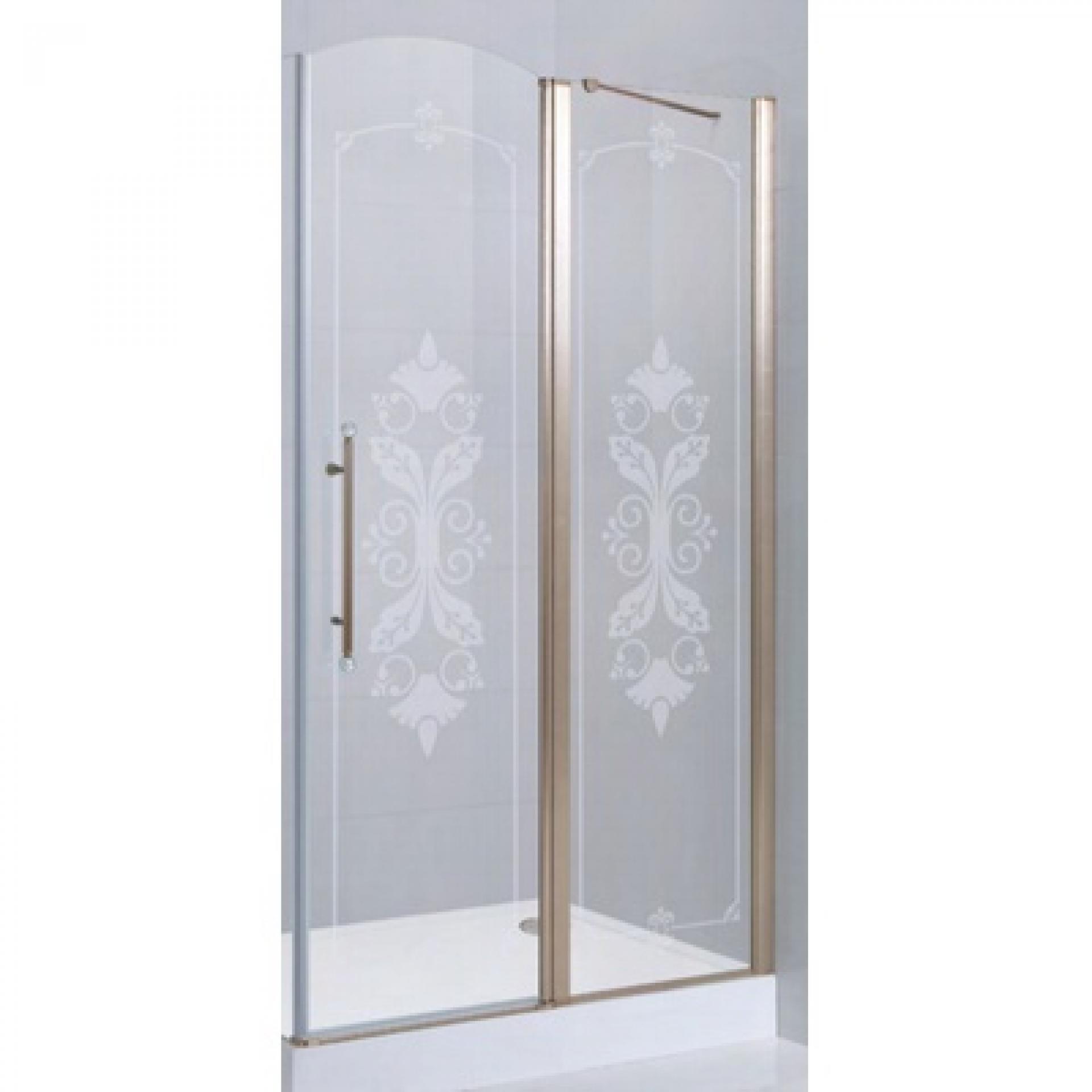 Дверь для душевого уголка Cezares GIUBILEO-60/40-CP-Br-R прозрачное с матовым принтом