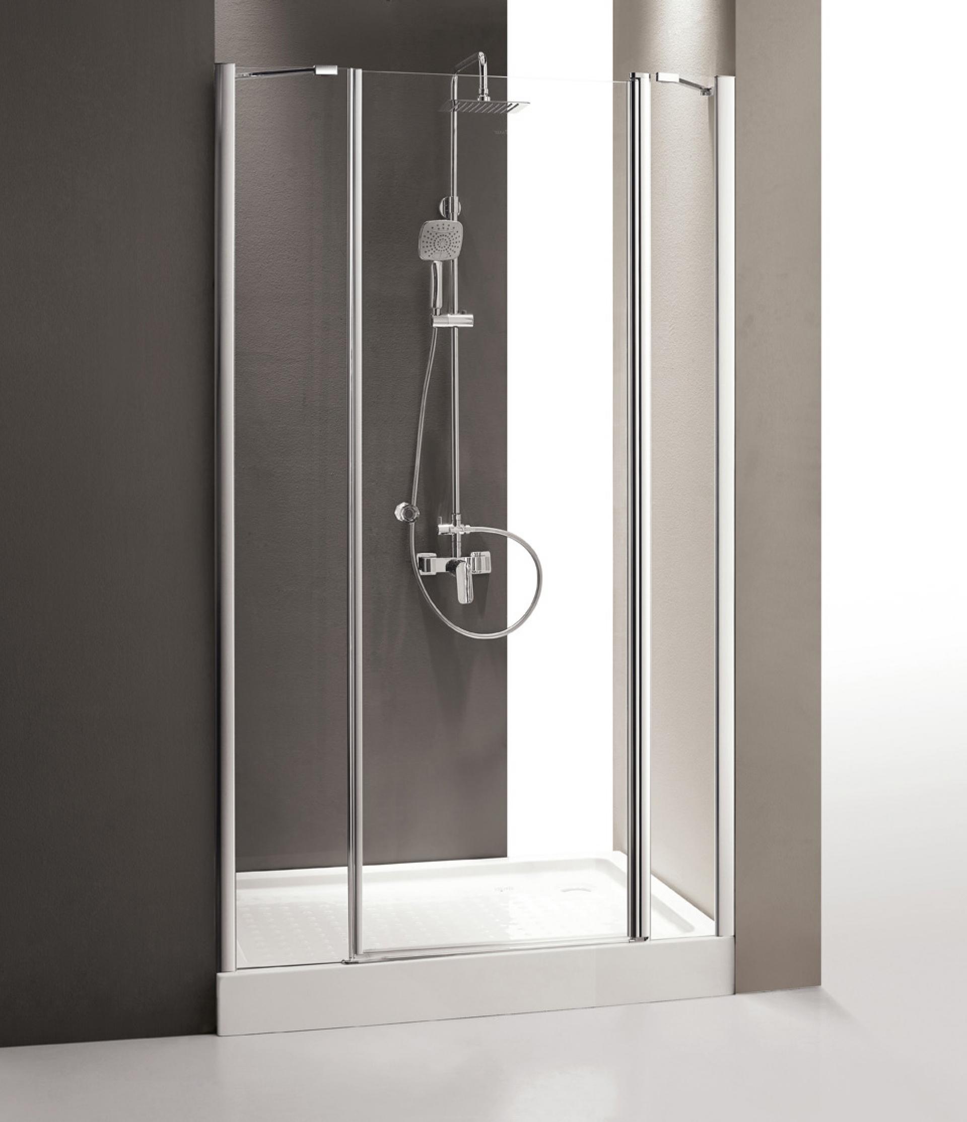 Душевая дверь в нишу Cezares TRIUMPH-D-B-13-90+60/40-C-Cr-R стекло прозрачное