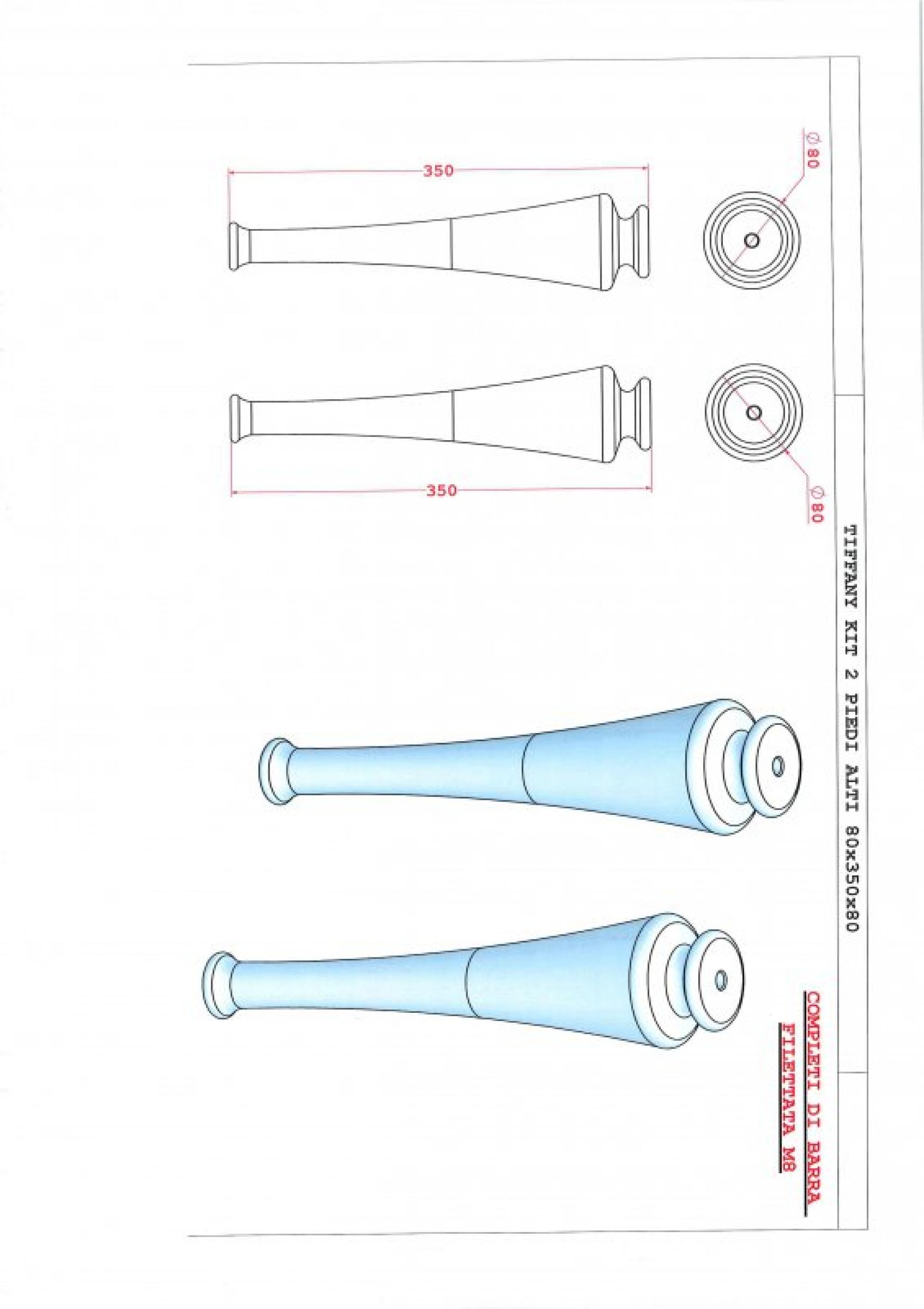 Ножки для мебели Cezares Tiffany 40388 blu petrolio
