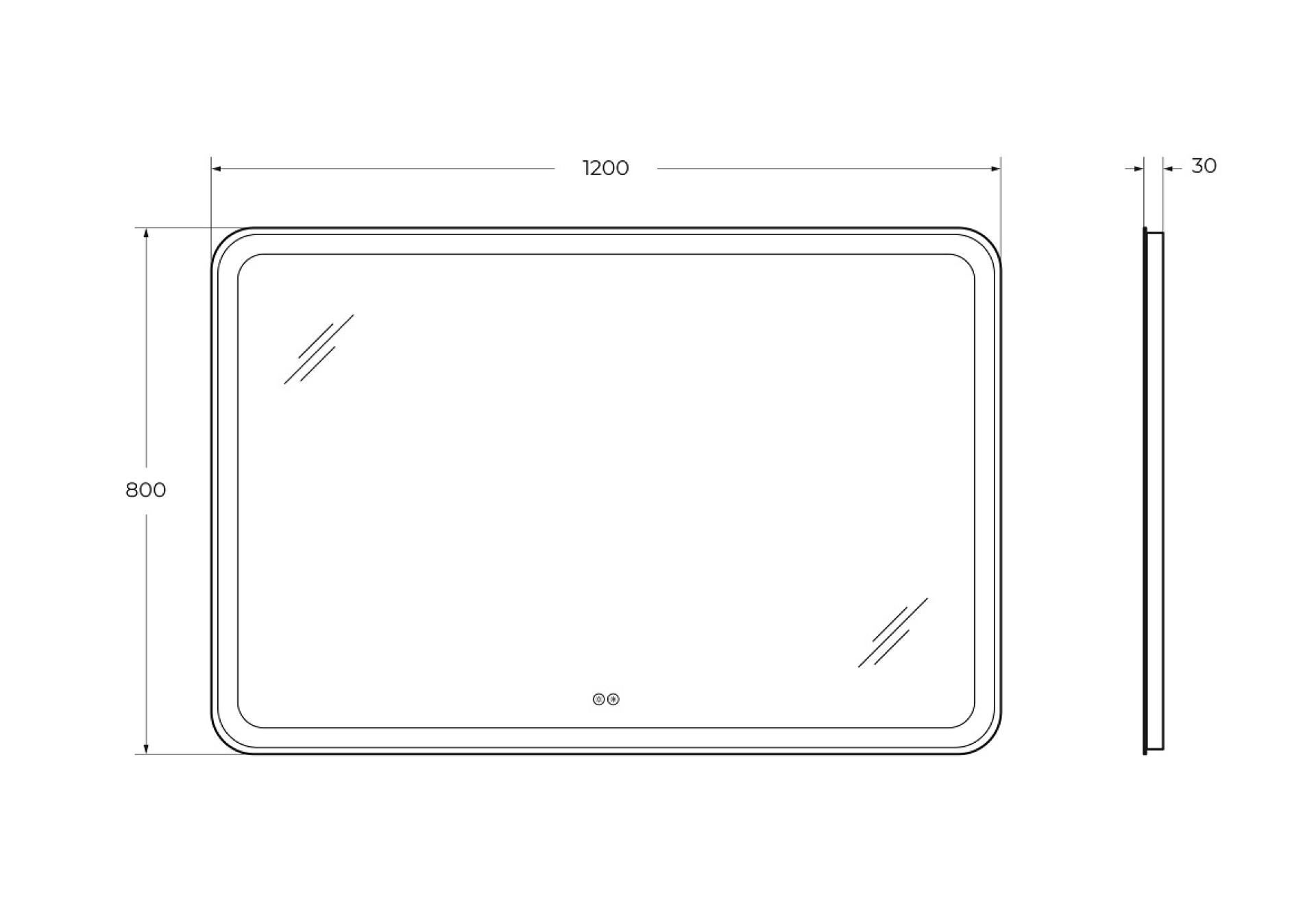 Зеркало Cezares 120х80 CZR-SPC-MC-1200-800-RGB-TCH с подсветкой