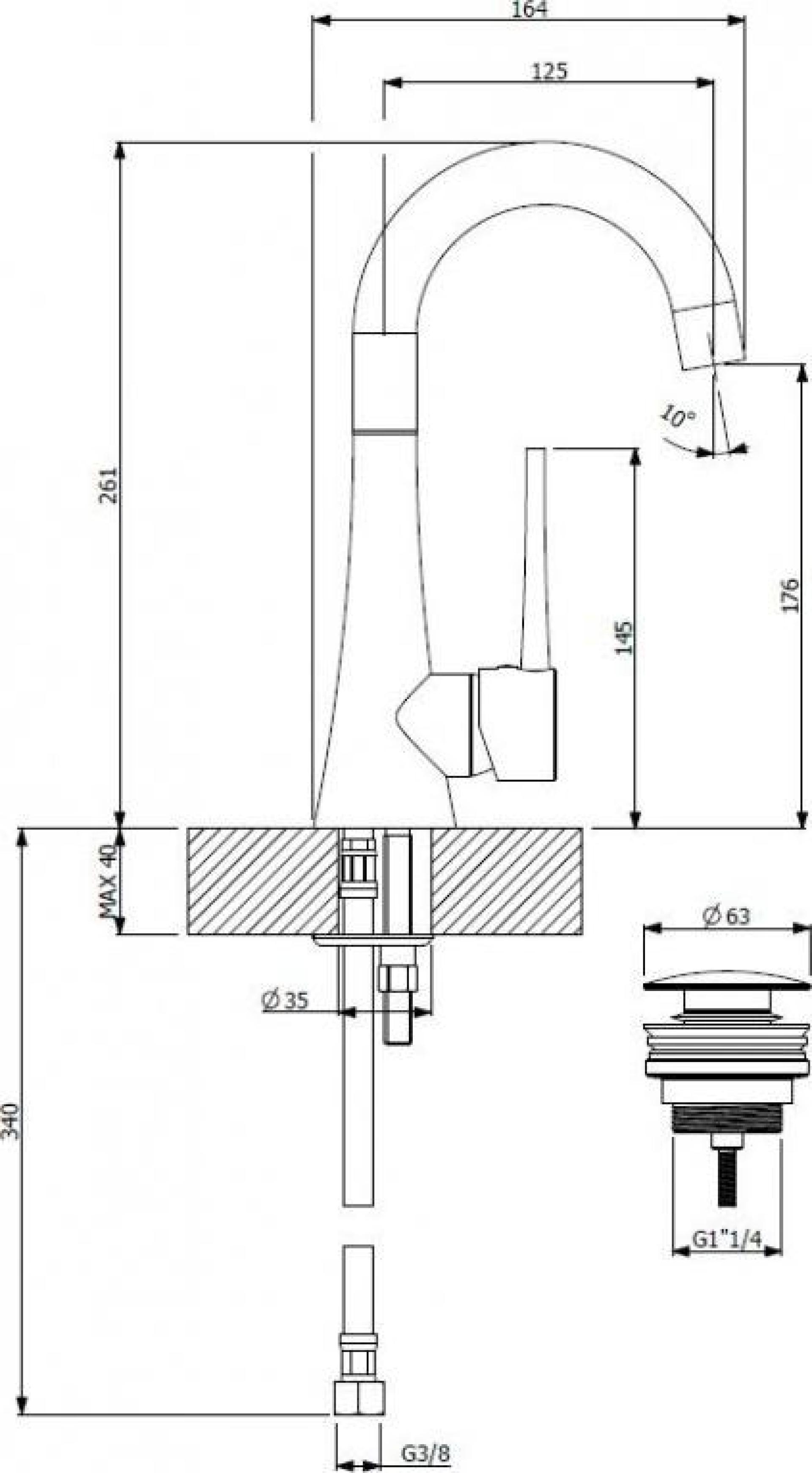 Смеситель для раковины Cezares TINK-LSM1-NB, никель