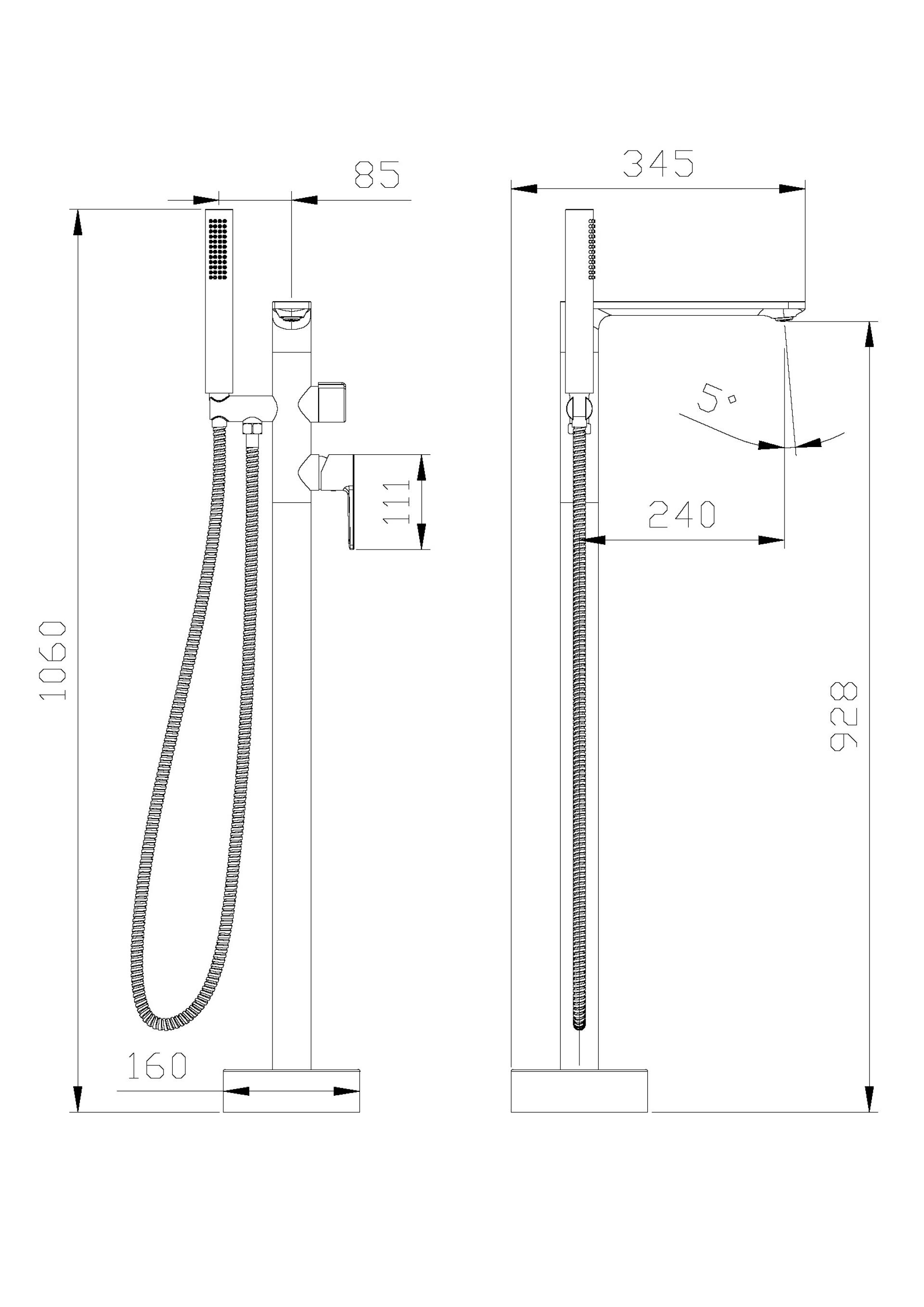 Напольный смеситель для ванны Cezares Lux LUX-VDP-01 хром
