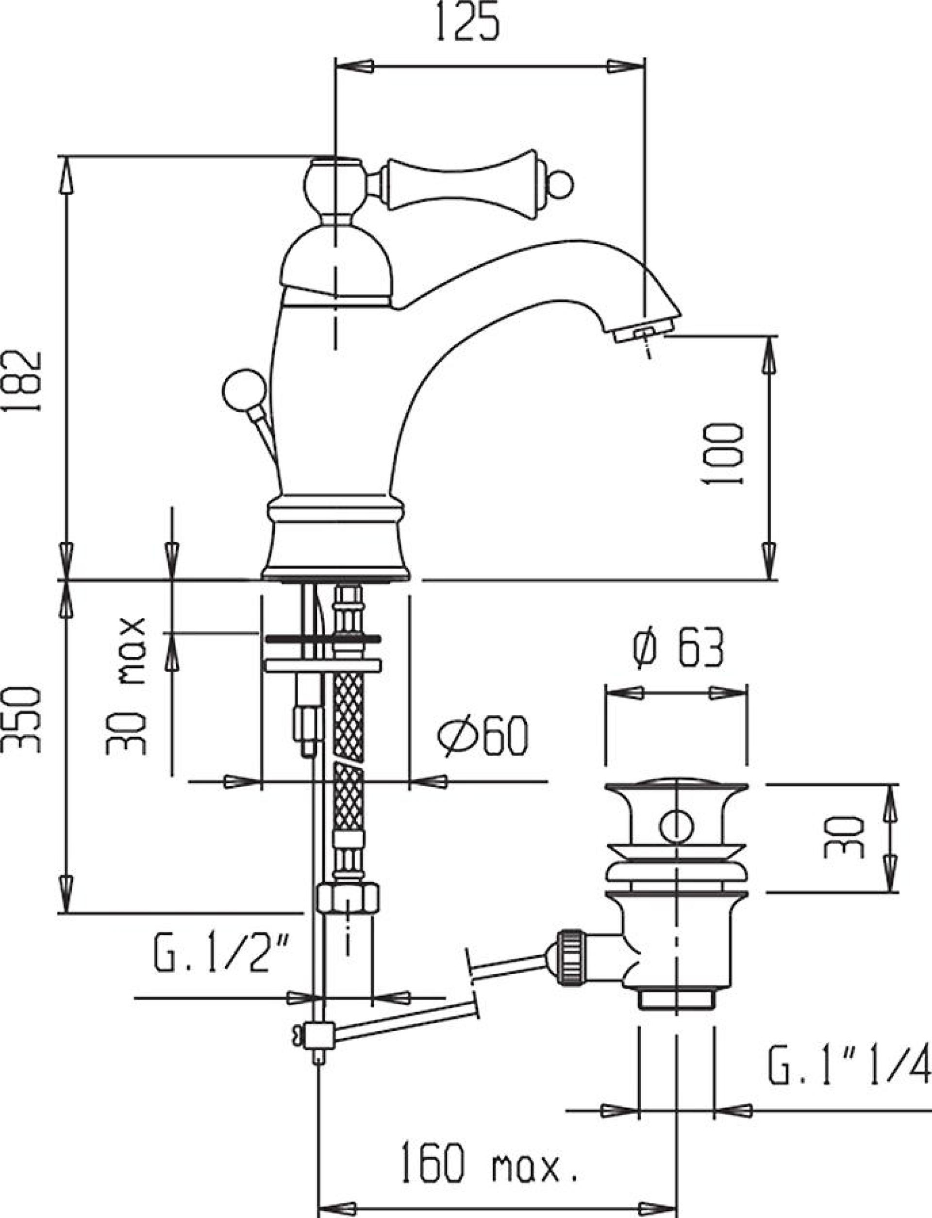 Смеситель Cezares Margot MARGOT-LSM1-A-01-M для раковины