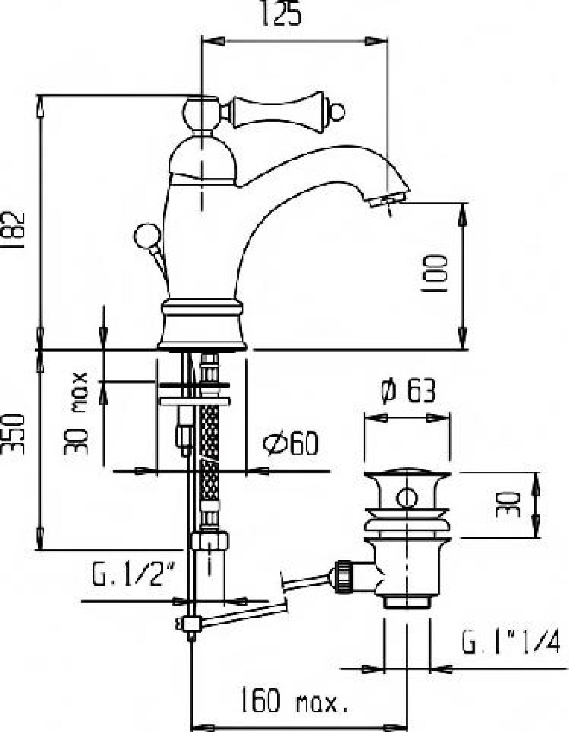 Смеситель Cezares Margot MARGOT-LSM1-A-01-Bi для раковины