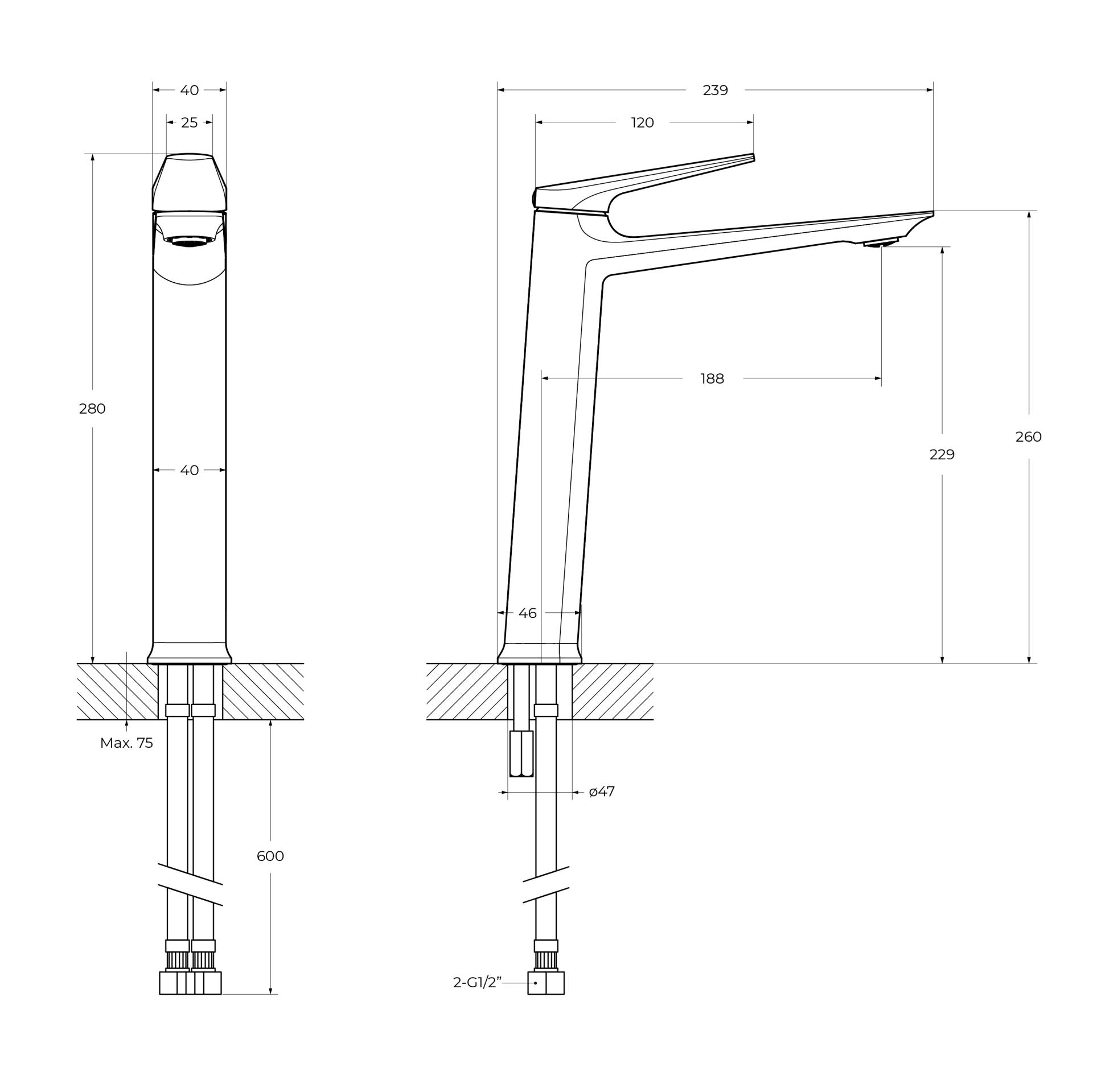 Смеситель для раковины Cezares Liner LINER-LC-GM-W0 оружейная сталь