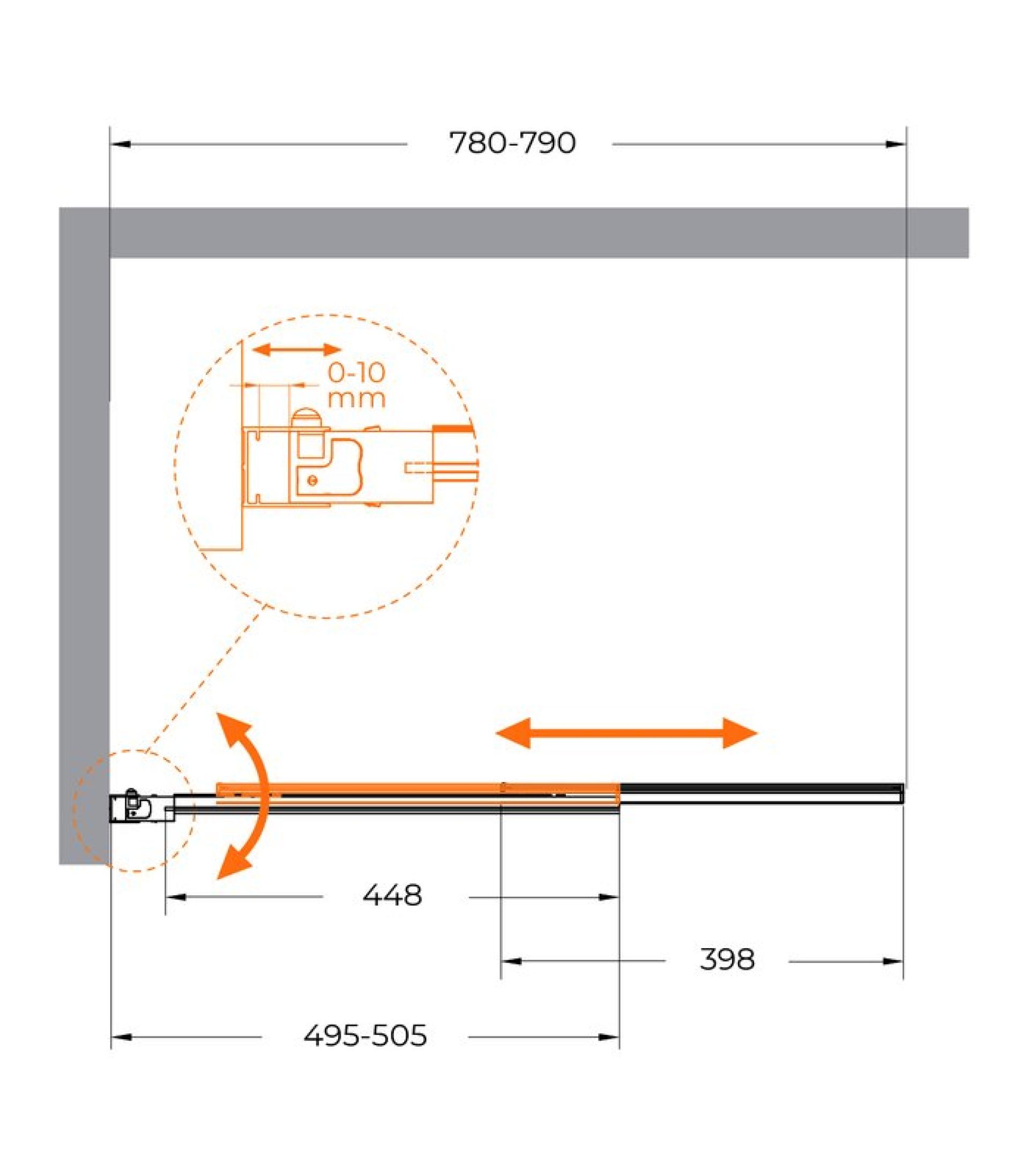 Шторка на ванну Cezares Slider SLIDER-VF-11-80/150-C-Cr