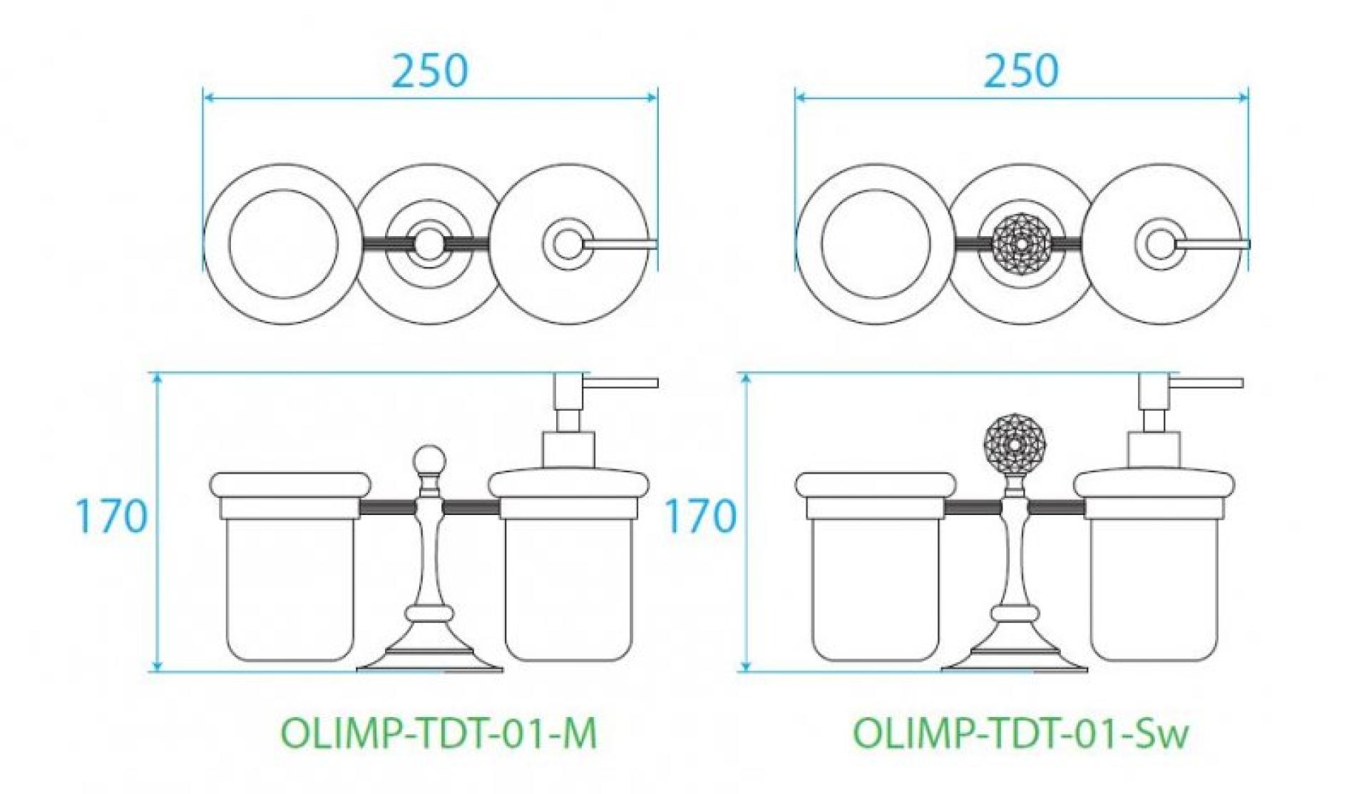 Стакан с диспенсером Cezares OLIMP-TDT-01-M, хром