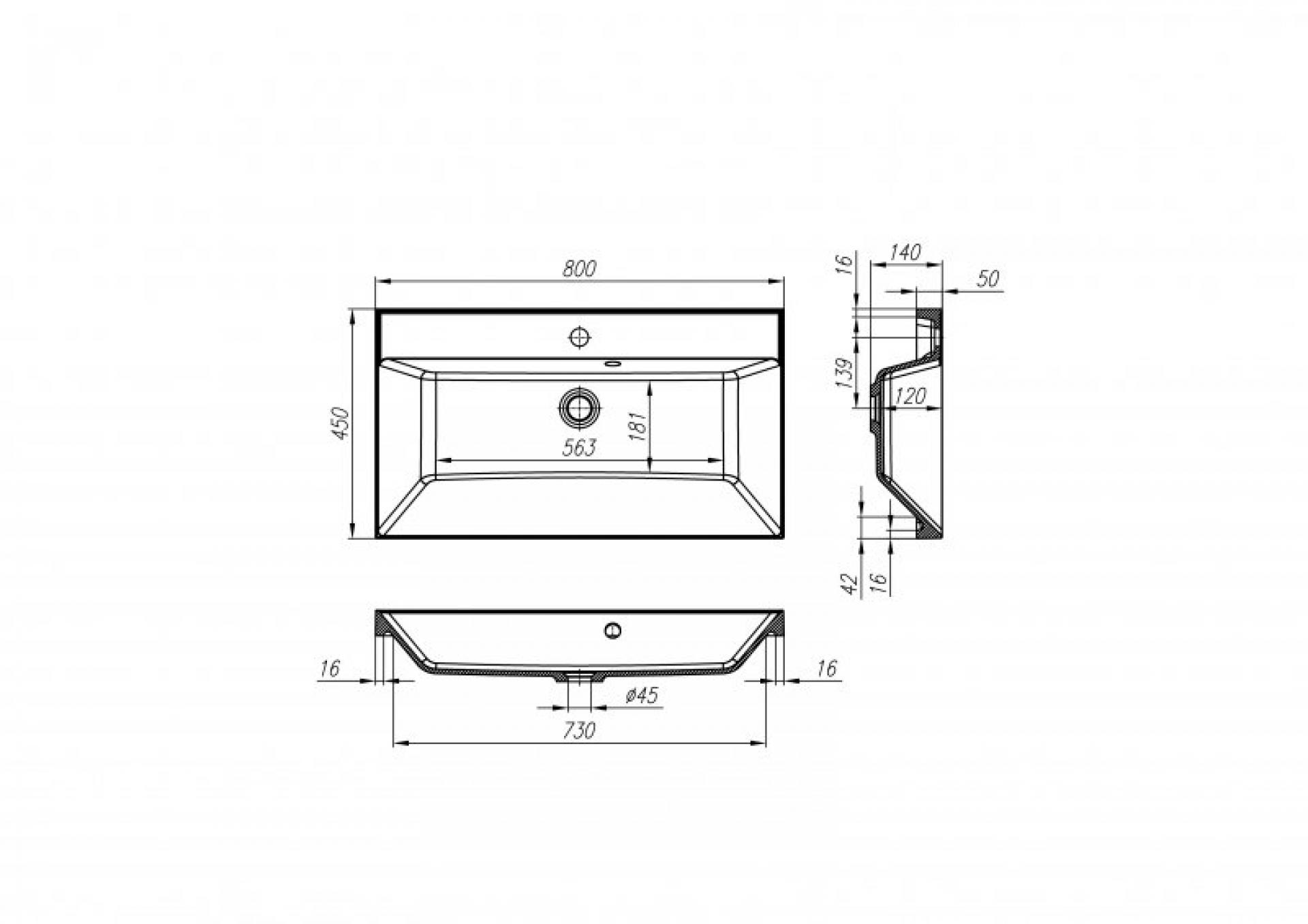 Раковина мраморная Belbagno BB800/450-LV-MR-AST