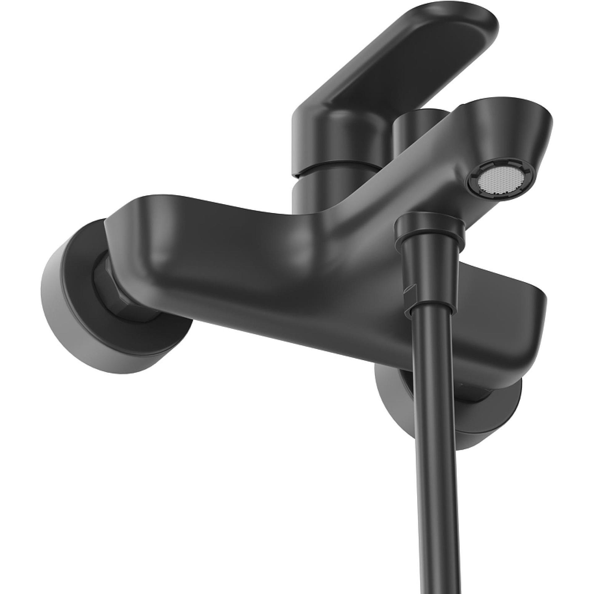 Смеситель для ванны с душем Cezares Stylus STYLUS-VD-NOP черный матовый, с душевым гарнитуром