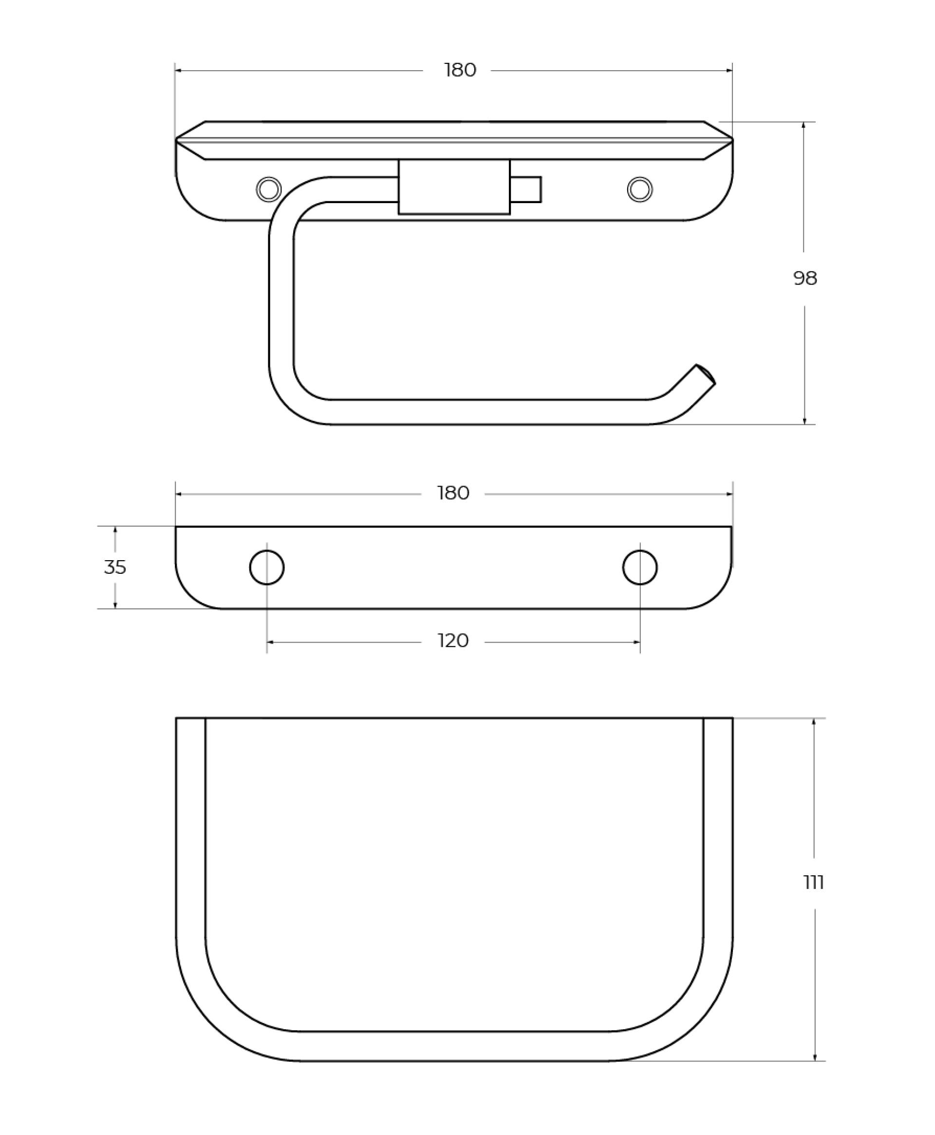 Держатель туалетной бумаги Cezares Liner LINER-PHM-01 хром