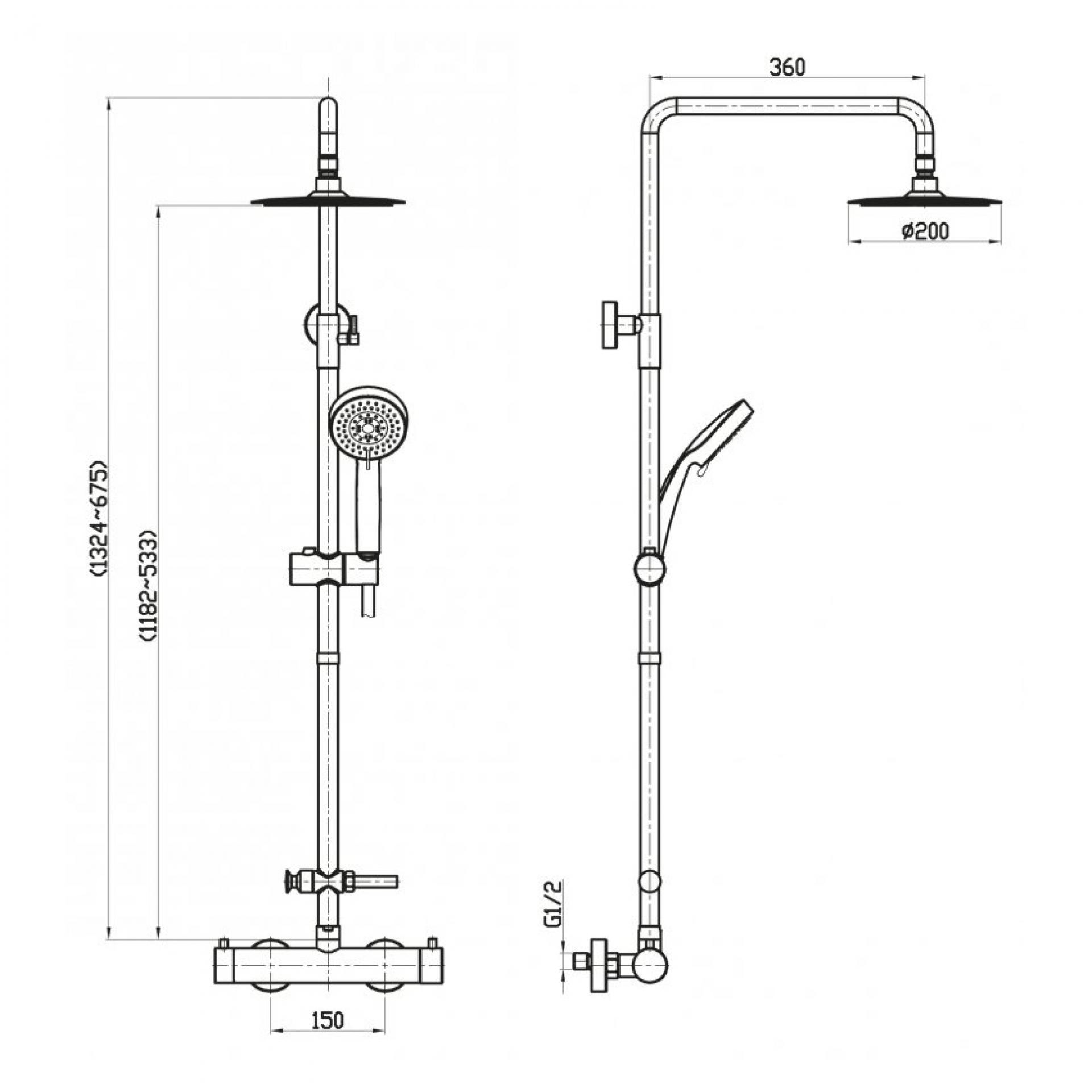 Душевая стойка BelBagno Nova NOV-VSC-T-IN