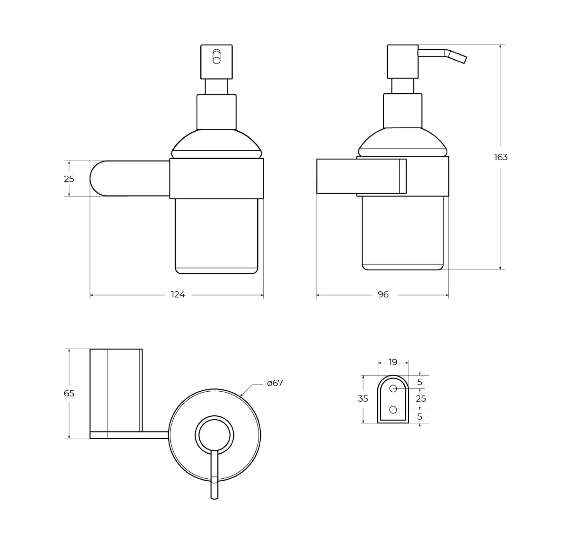 Дозатор для жидкого мыла Cezares STYLUS-SOIS-V-01, хром