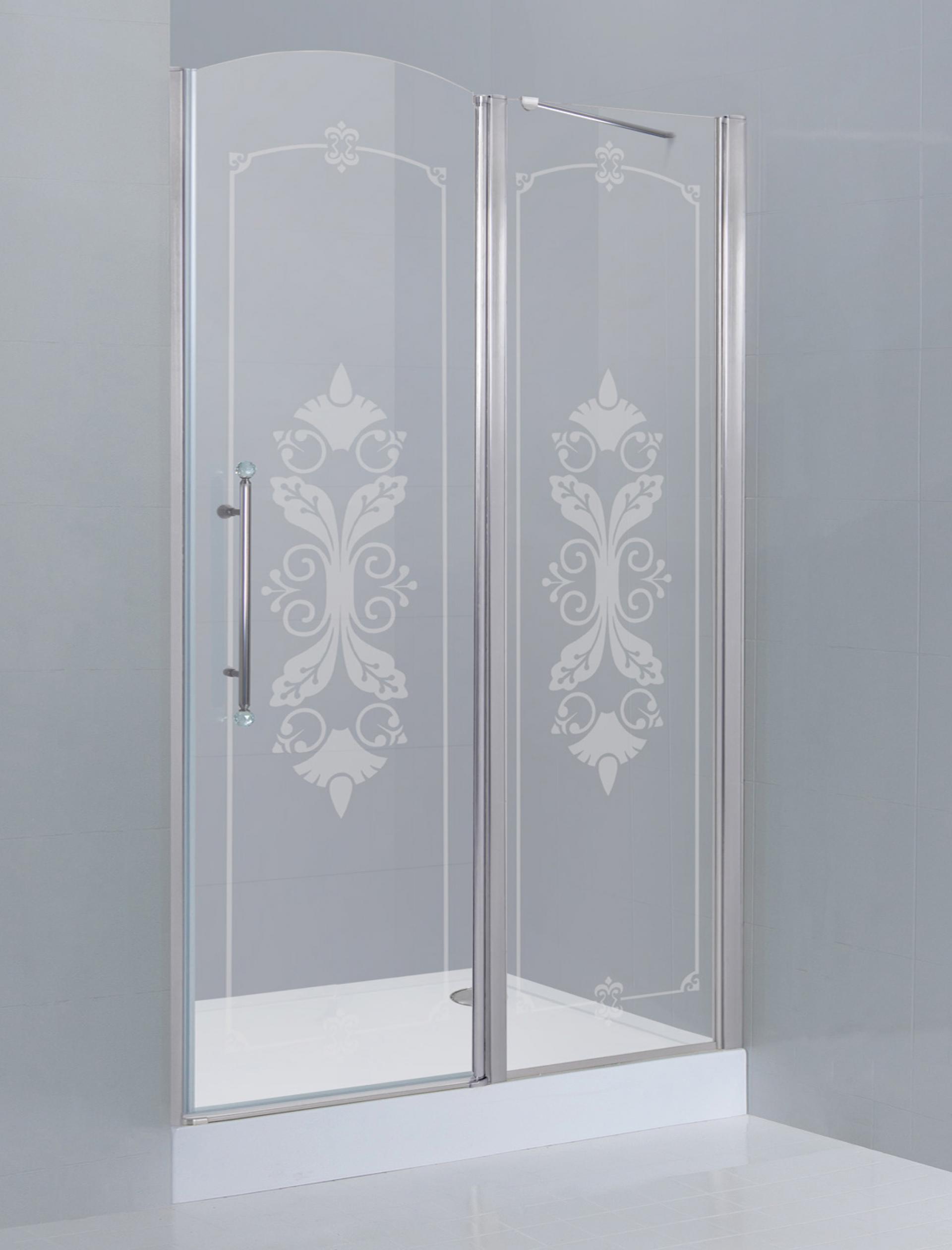 Дверь для душевого уголка Cezares Giubileo 60/60 R стекло с узором хром