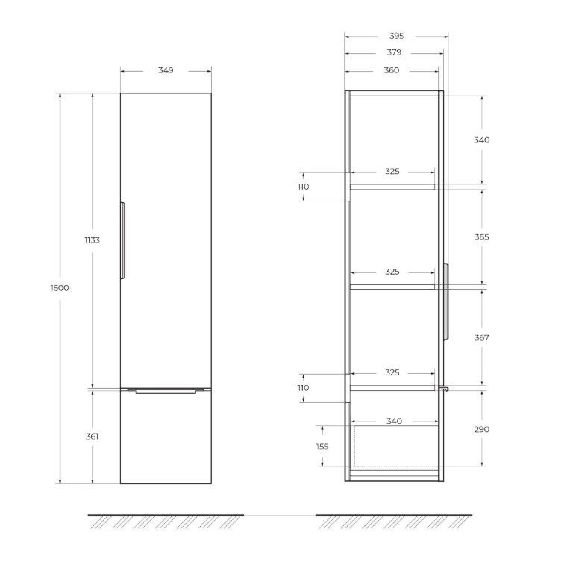 Шкаф-пенал Cezares Premium 35 55509 Grigio Nuvola