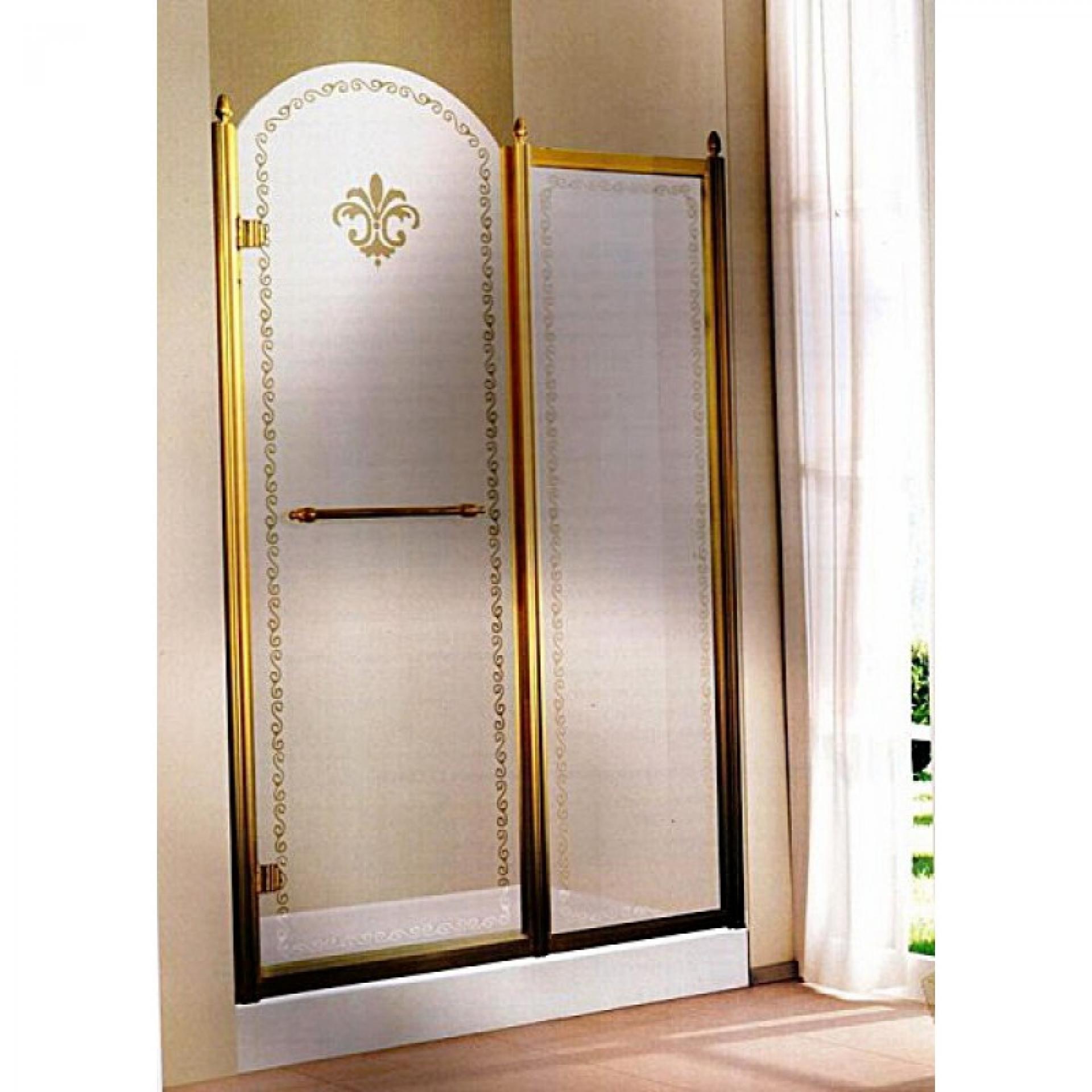 Душевая дверь в нишу Cezares RETRO-A-B-11-120-PP-G-L матовое с прозрачным  принтом