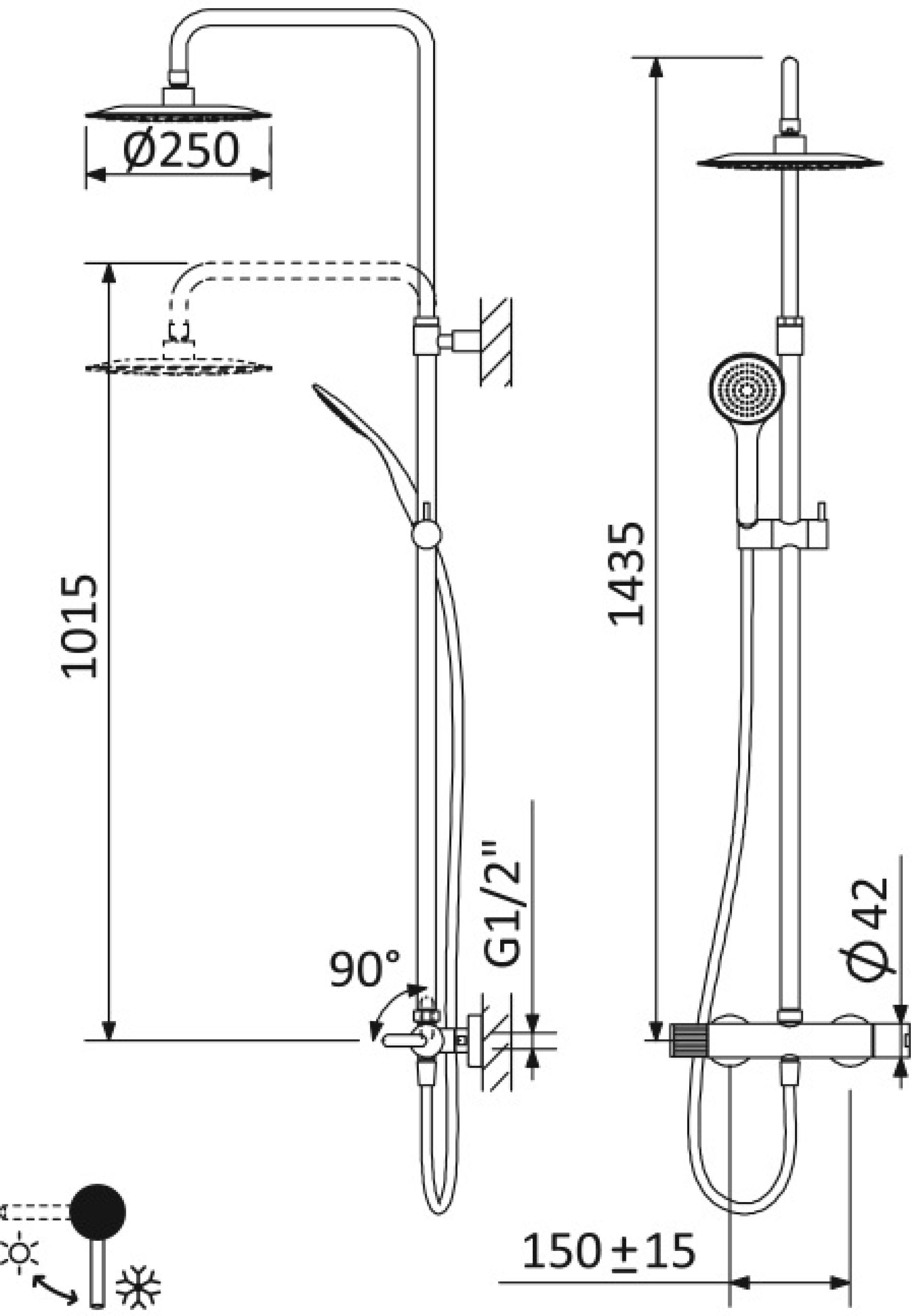 Душевая стойка Cezares Leaf LEAF-CDA-25-L-01 хром