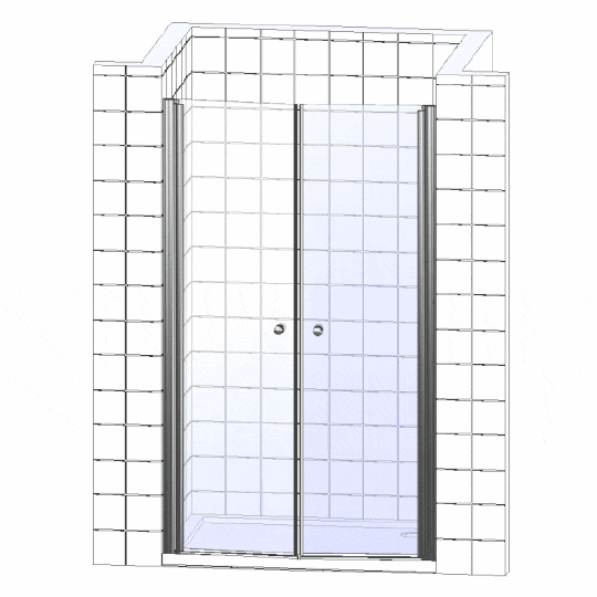 Душевая дверь в нишу Cezares ELENA-W-B-2-80-C-Cr стекло прозрачное