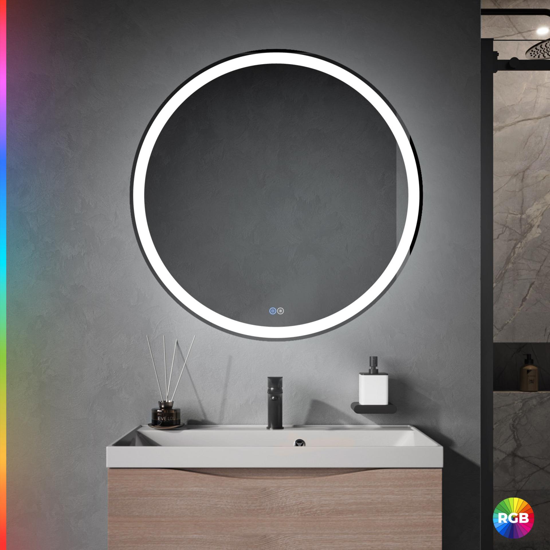 Зеркало Cezares 80х80 CZR-SPC-MC-800-RGB-TCH с подсветкой
