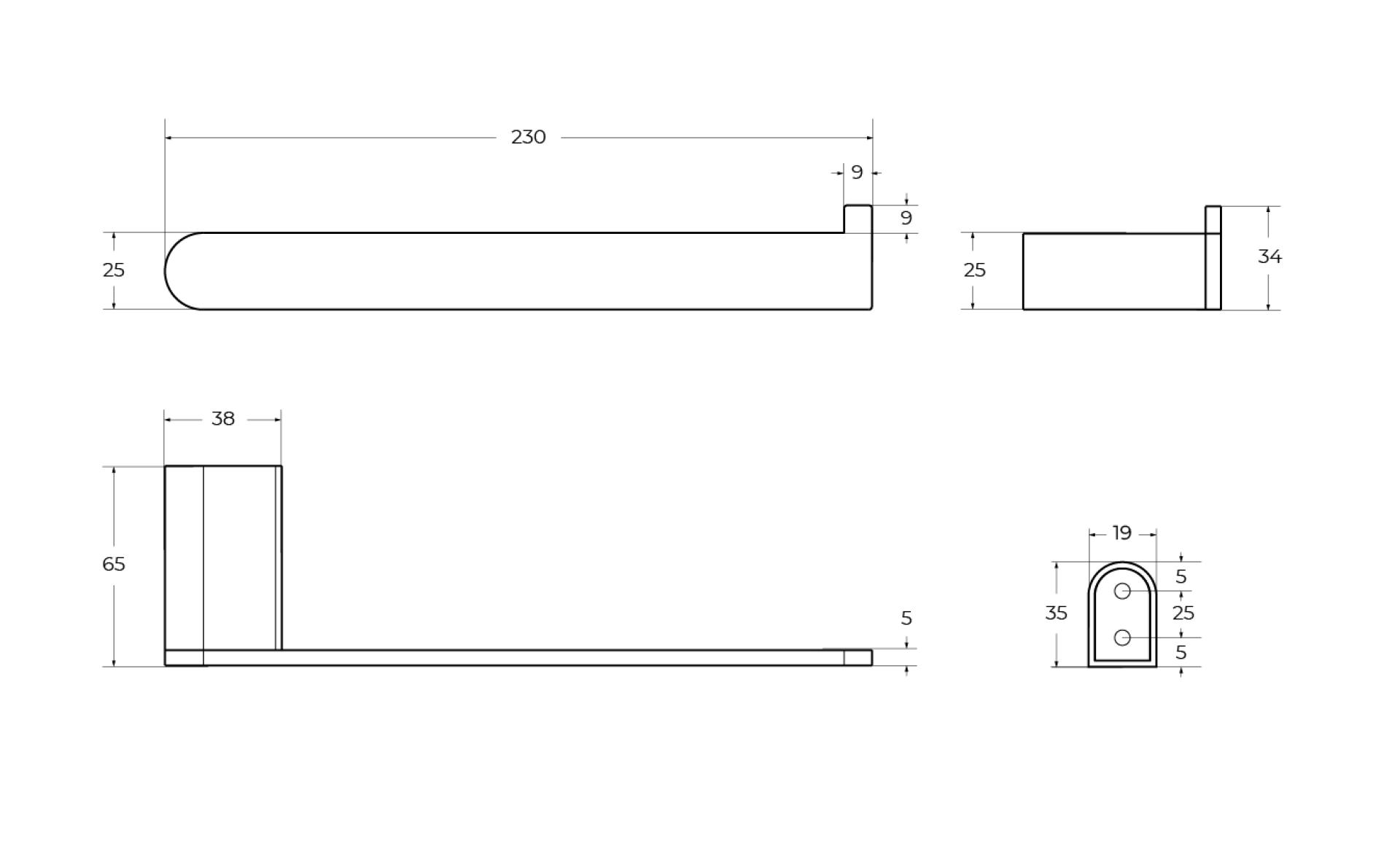 Полотенцедержатель Cezares Stylus STYLUS-TH02-IN сатин
