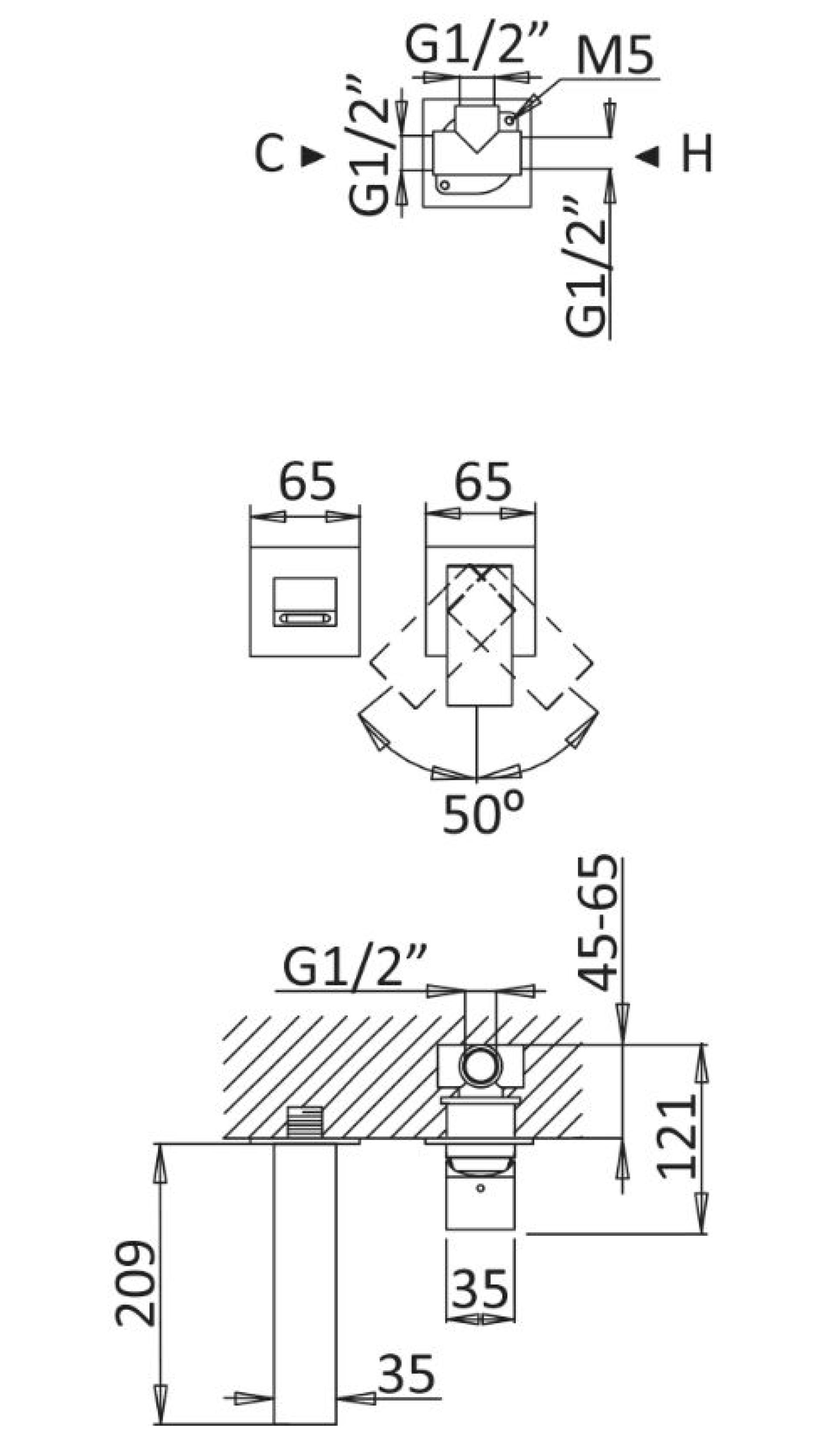Смеситель для раковины Cezares Porta PORTA-BLI2-SR sunrise