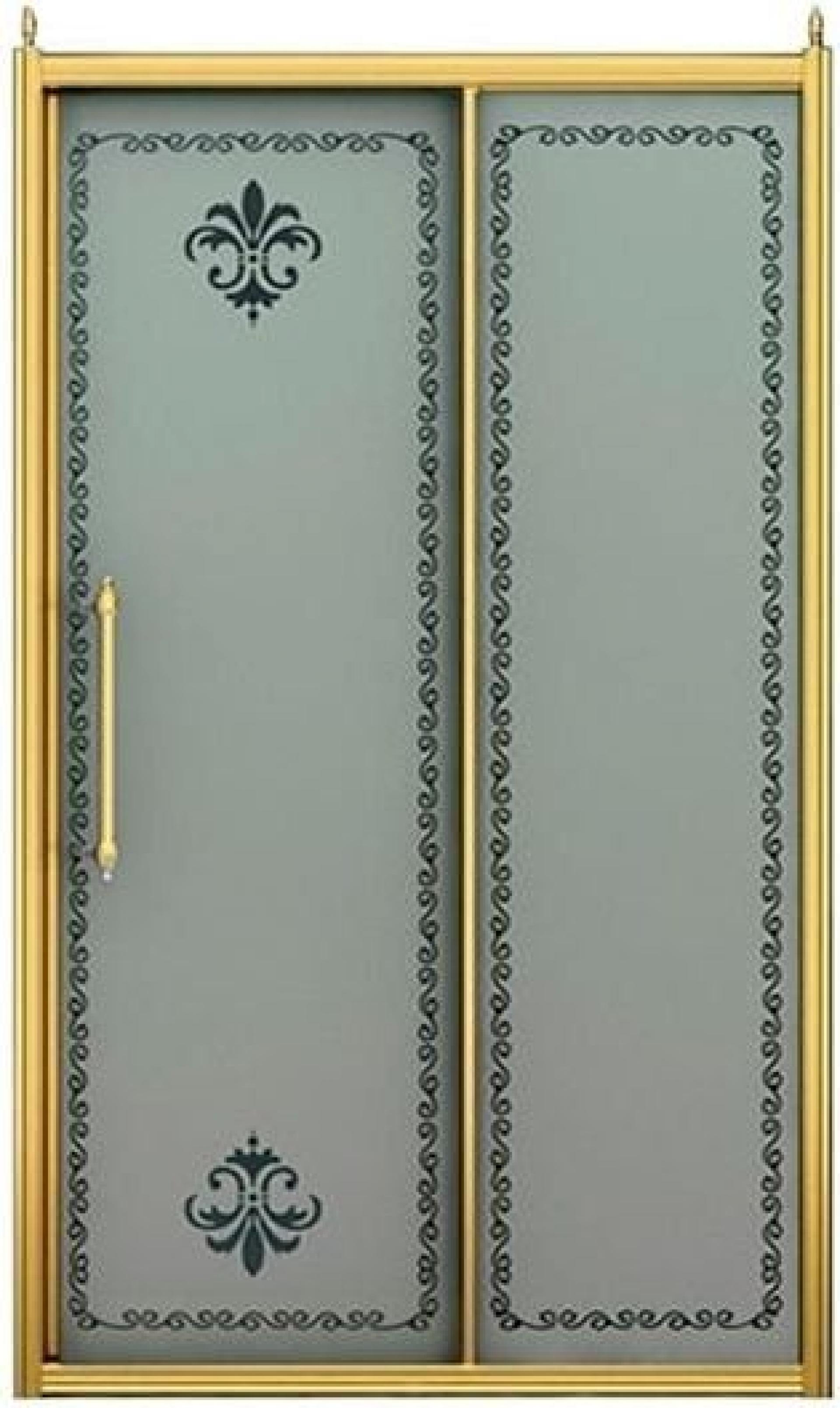 Душевая дверь в нишу Cezares RETRO-BF-1-140-PP-Br матовое с прозрачным  принтом
