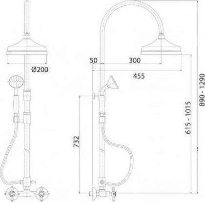 Душевая стойка Cezares ATLANTIS-NOSTALGIA-CD-02, бронза