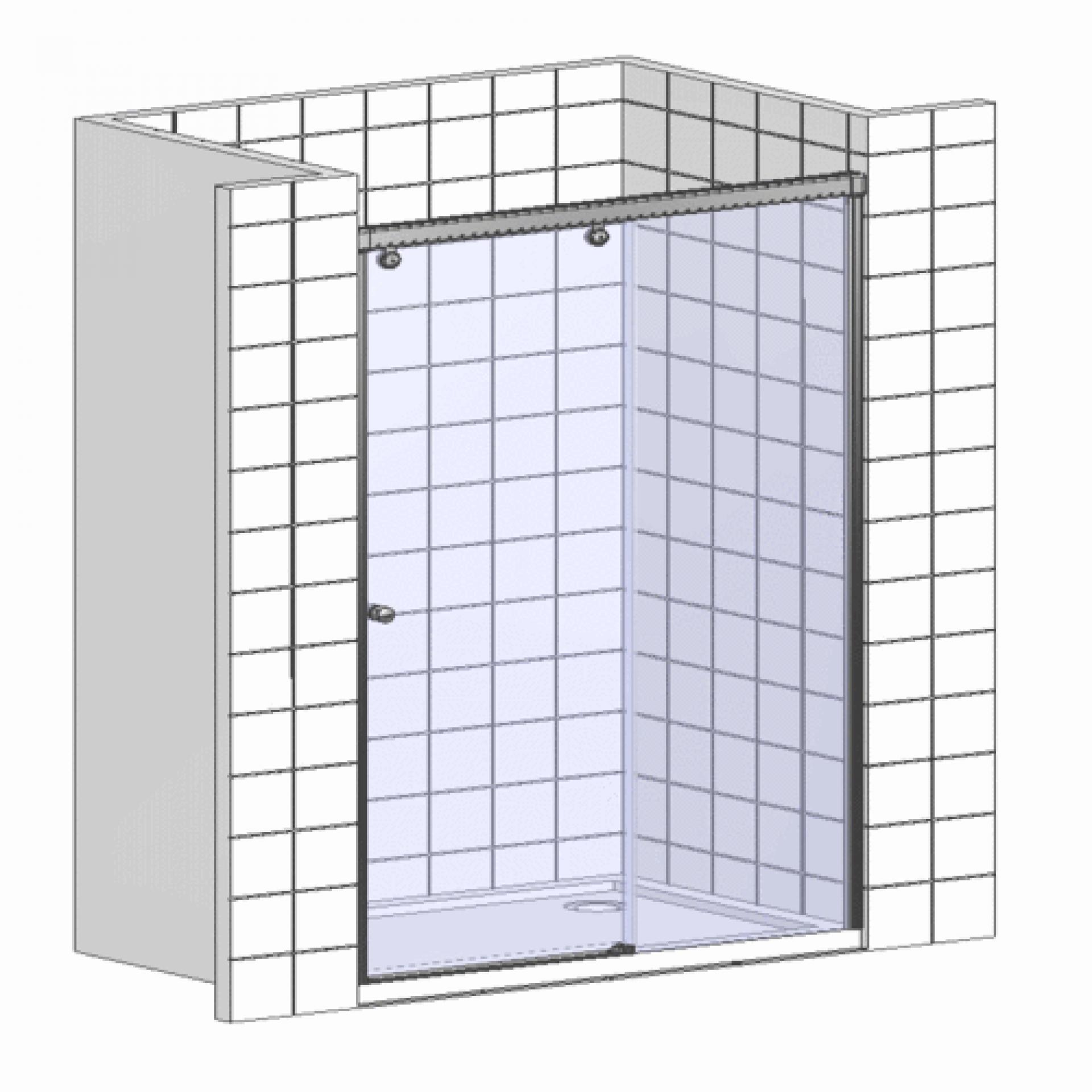 Душевая дверь в нишу Cezares ANIMA-W-BF-1-110-C-Cr стекло прозрачное