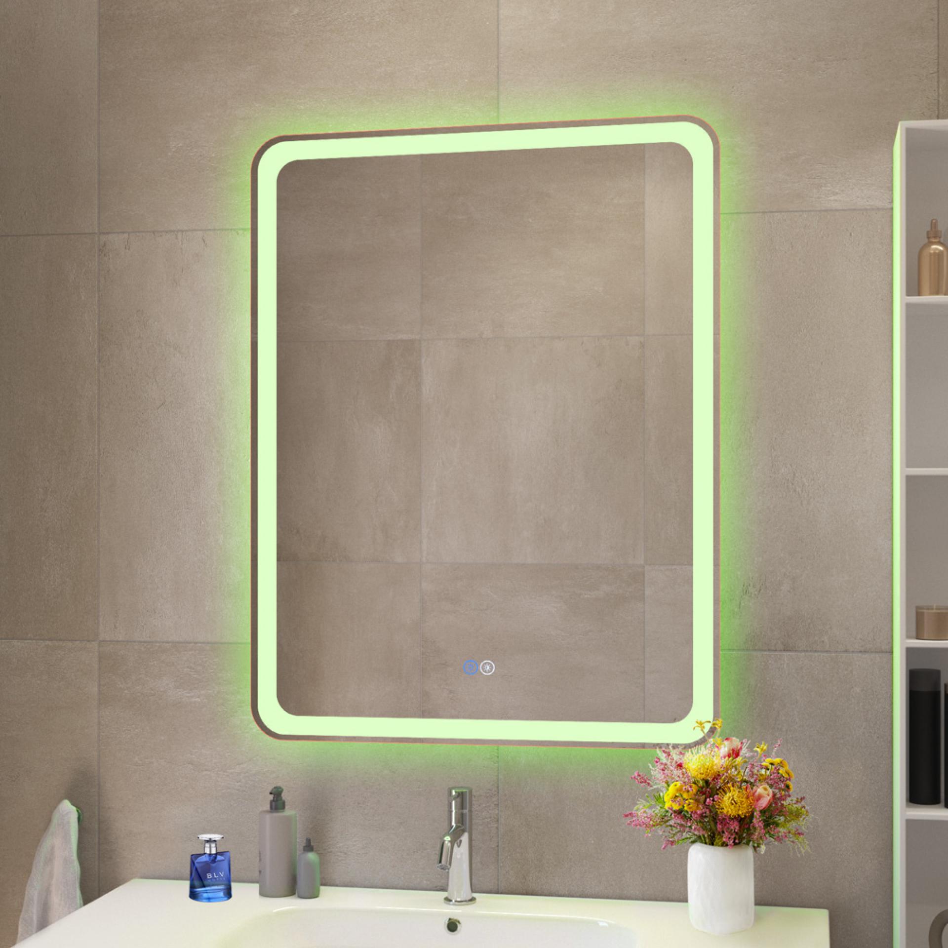 Зеркало Cezares 60х80 CZR-SPC-MC-600-800-RGB-TCH с подсветкой