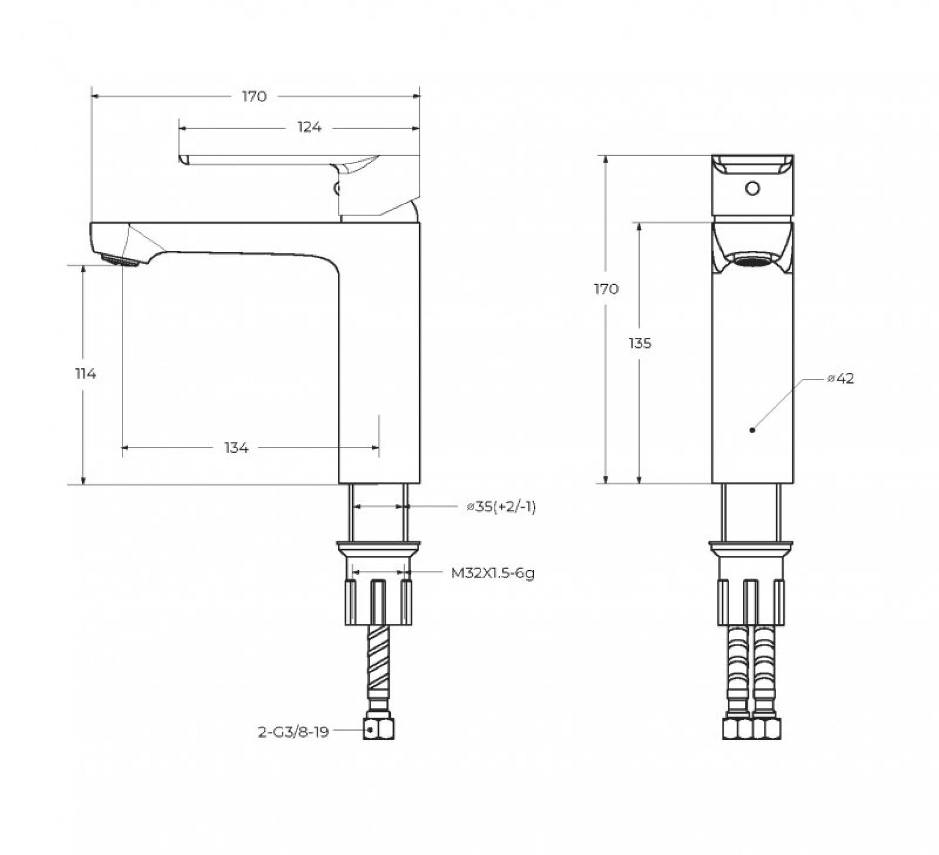Смеситель для раковины Cezares Stylus STYLUS-LS-IN сатин