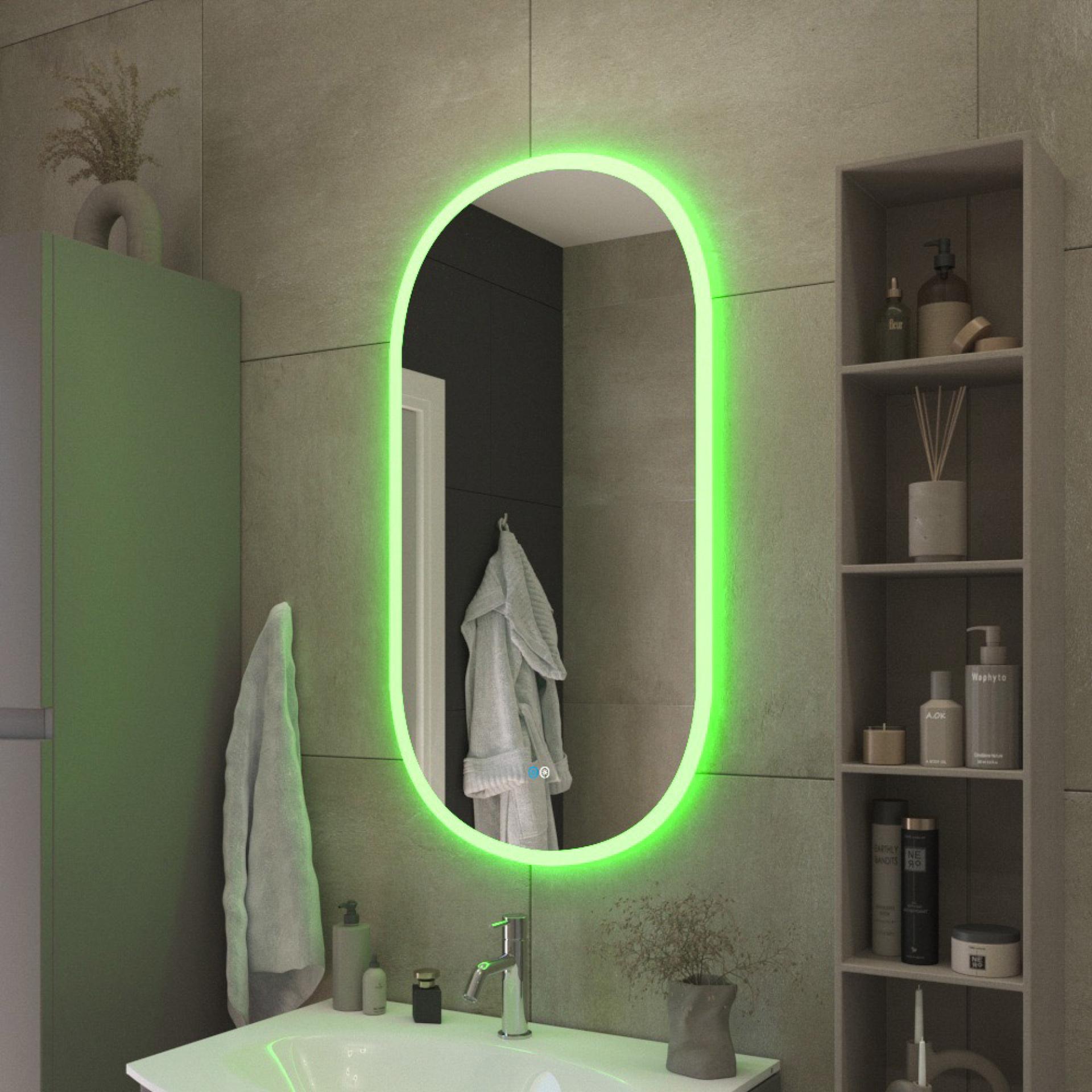Зеркало Cezares 55х105 CZR-SPC-ELS-550-1050-RGB-TCH с подсветкой