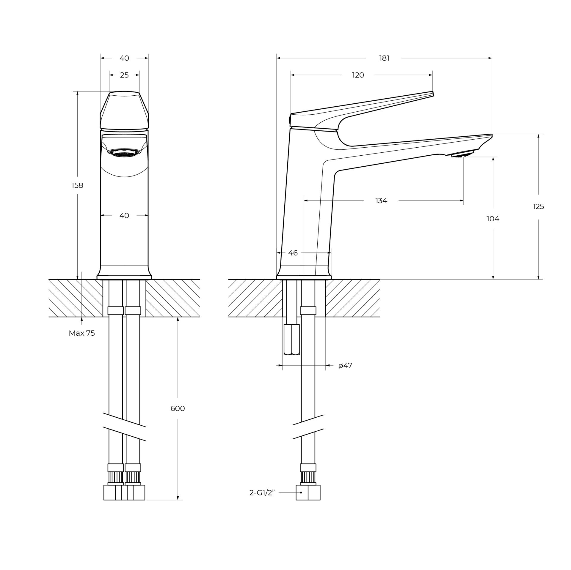 Смеситель для раковины Cezares Liner LINER-LS-01-W0 хром