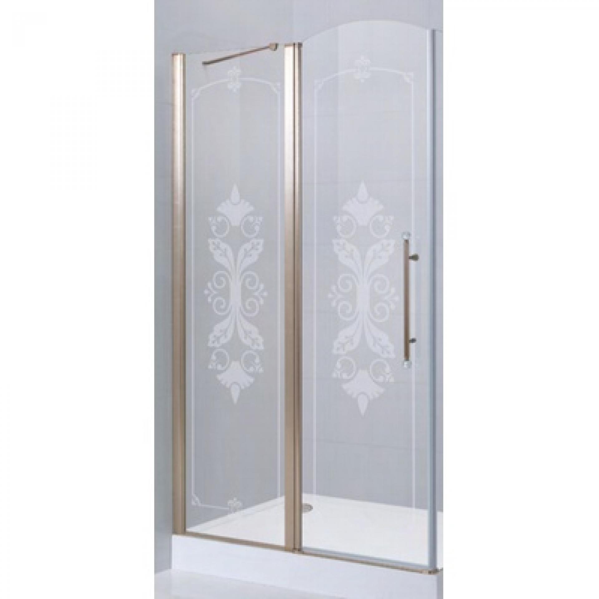 Дверь для душевого уголка Cezares GIUBILEO-60/40-CP-G-L прозрачное с матовым принтом