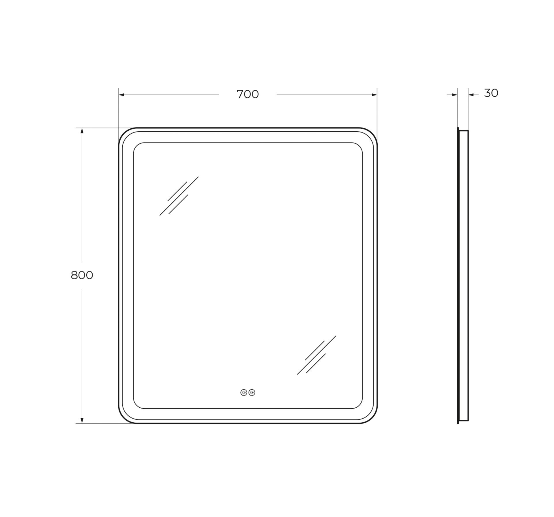 Зеркало Cezares 70х80 CZR-SPC-MC-700-800-RGB-TCH с подсветкой