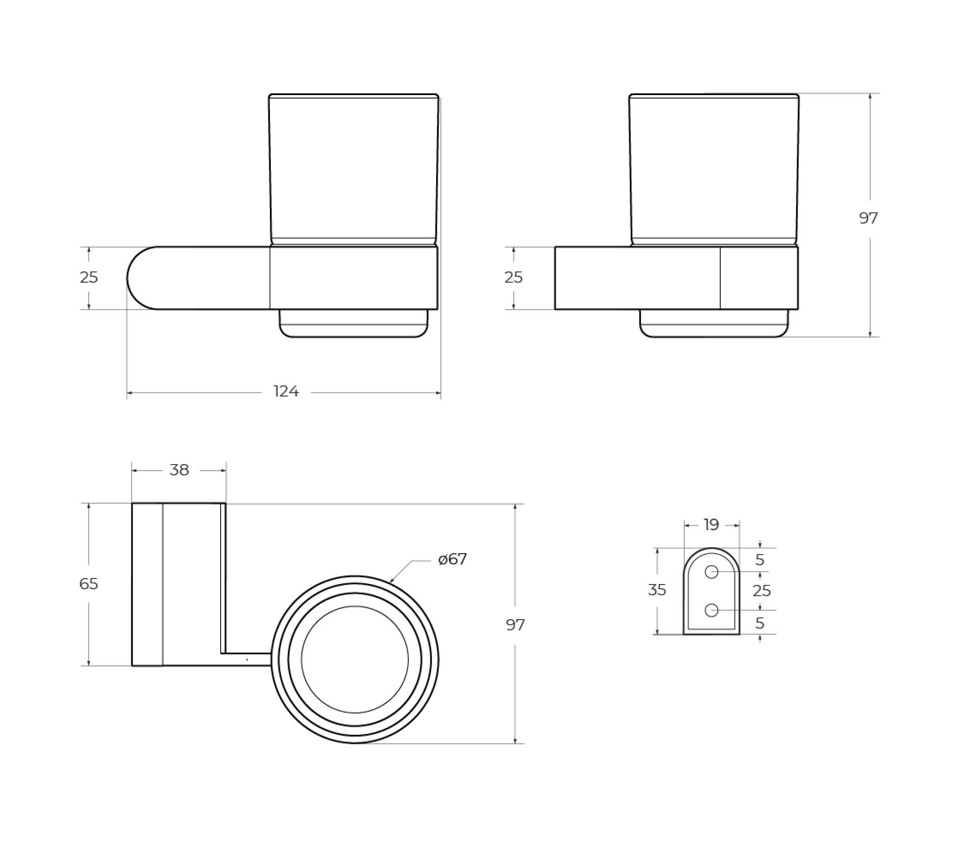 Стакан Cezares STYLUS-TUMS-01, хром