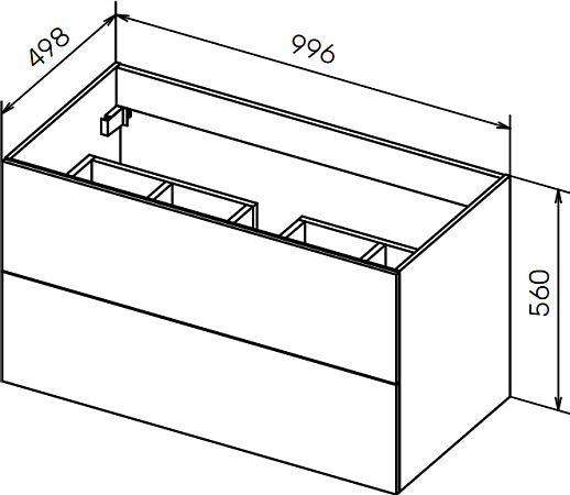 Тумба для комплекта Cezares Premier-HPL-100-2C-SO-MGN-BLUM