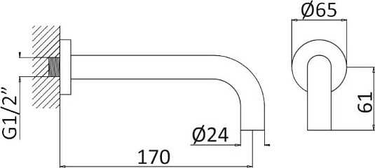 Излив для ванны Cezares LEAF-SC-01, хром