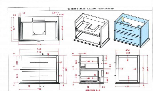 Тумба для комплекта Cezares Tiffany 54948 bianco opaco