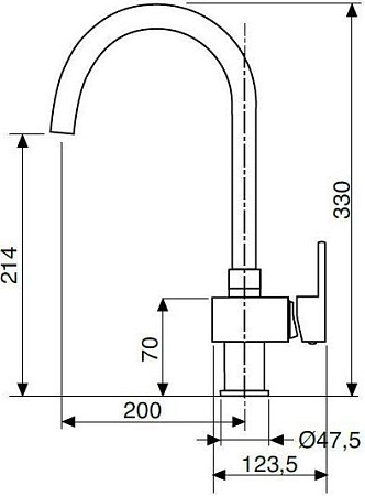 Смеситель для раковины Cezares UNIKA-LSM1-A-03/24-W0, золото