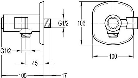 Шланговое подключение с держателем для душа Cezares GLOBO-F-AIV1-B-01, хром