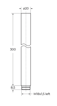 Удлинитель для душевой стойки Cezares Eco ECO-EXT30-BORO брашированное золото