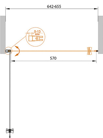 Душевая дверь в нишу Cezares ECO-O-B-1-65-P-Cr стекло punto
